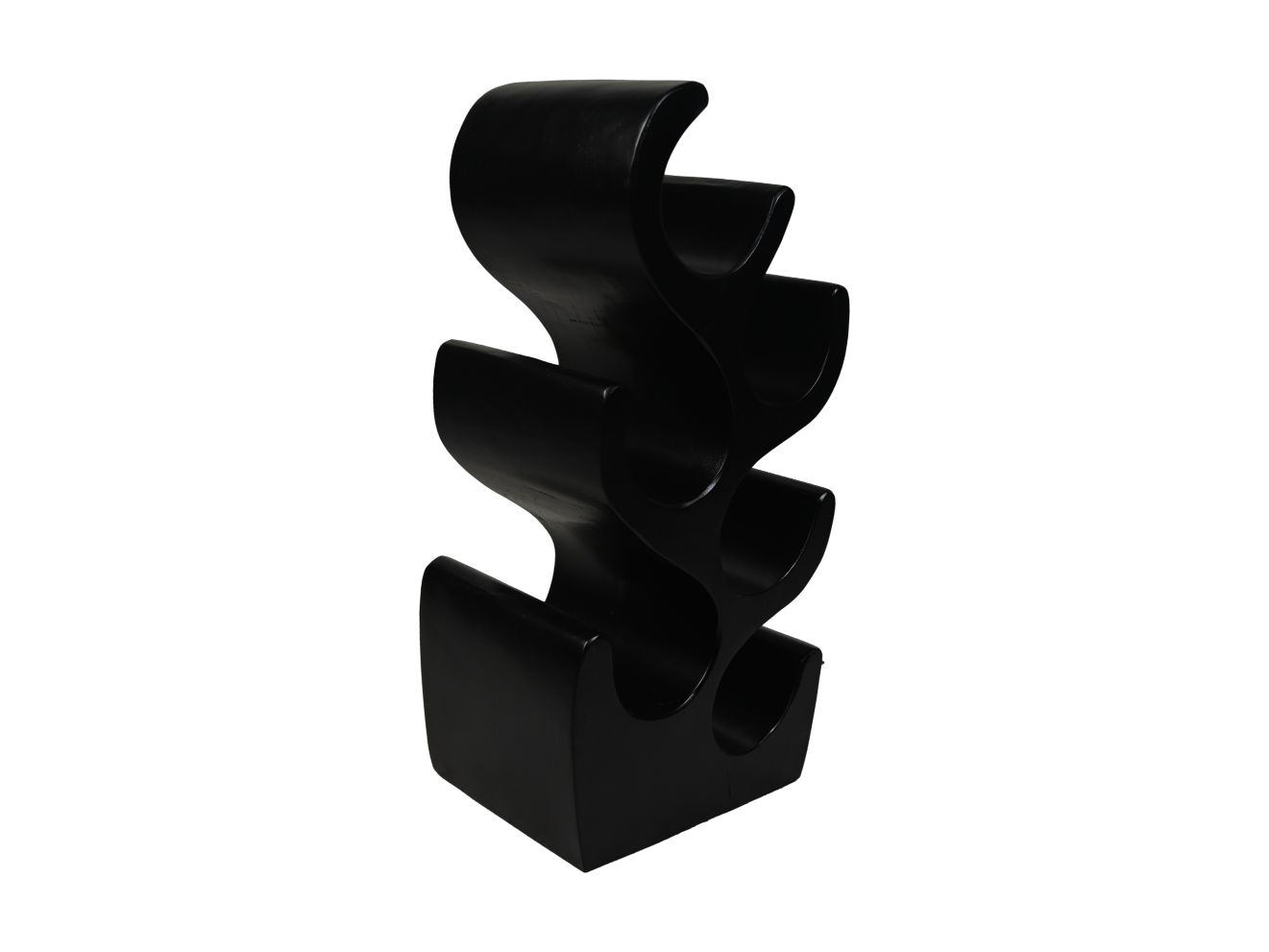 Stehendes Weinregal Holz Schwarz