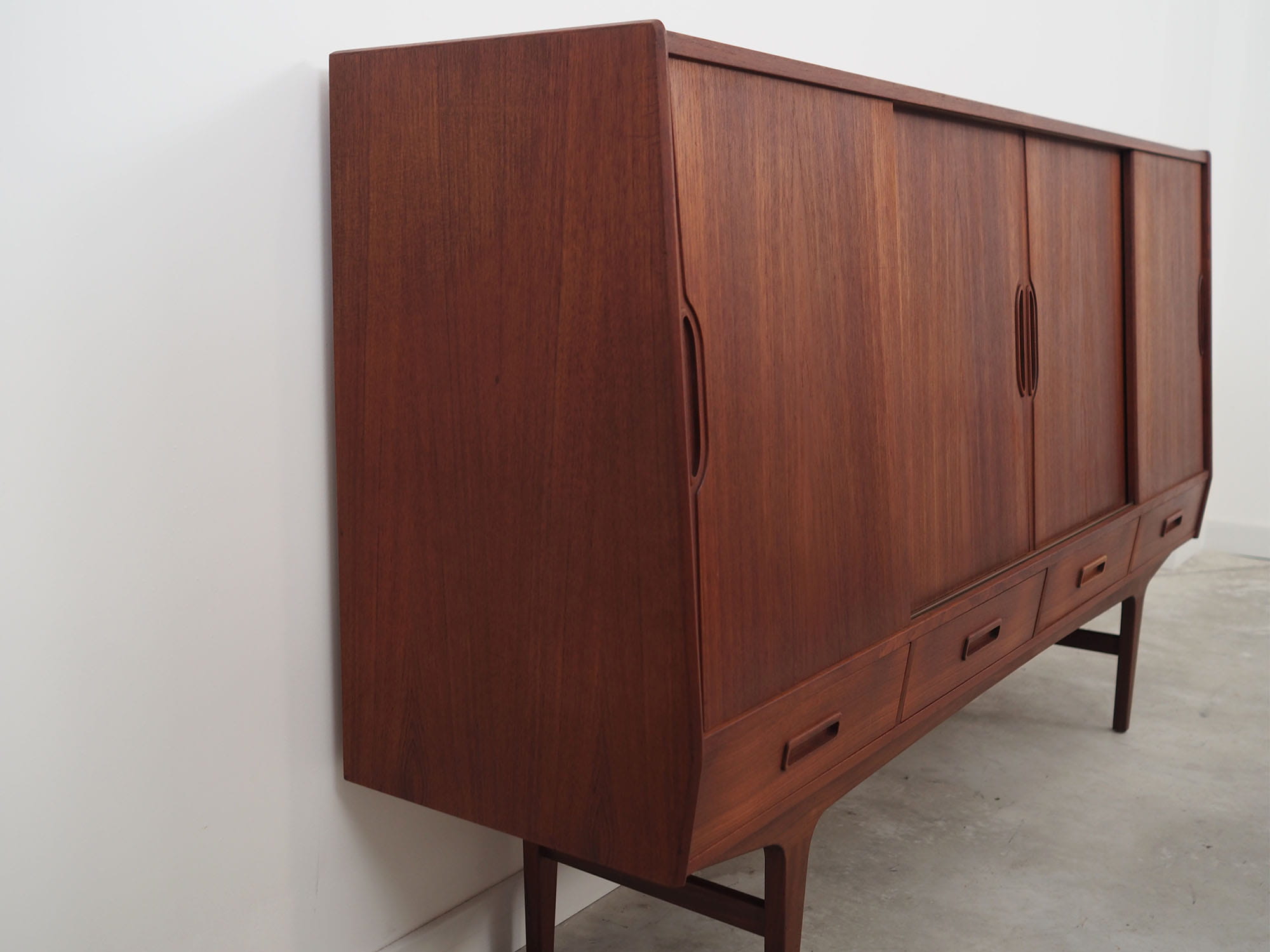 Highboard vintage in legno di teak marrone, anni '60