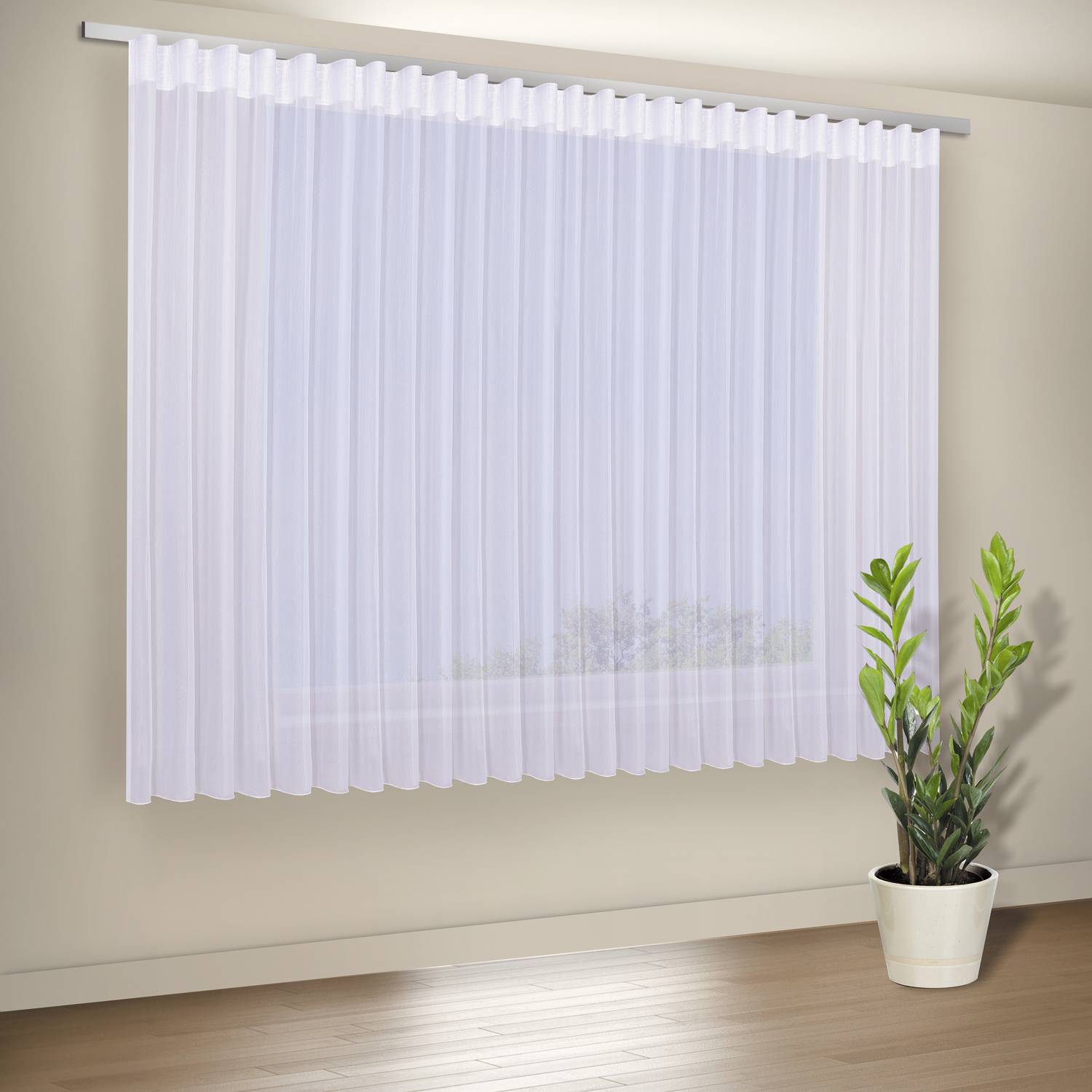 Gardine AFRA Weiß Textil 450 x 150 cm