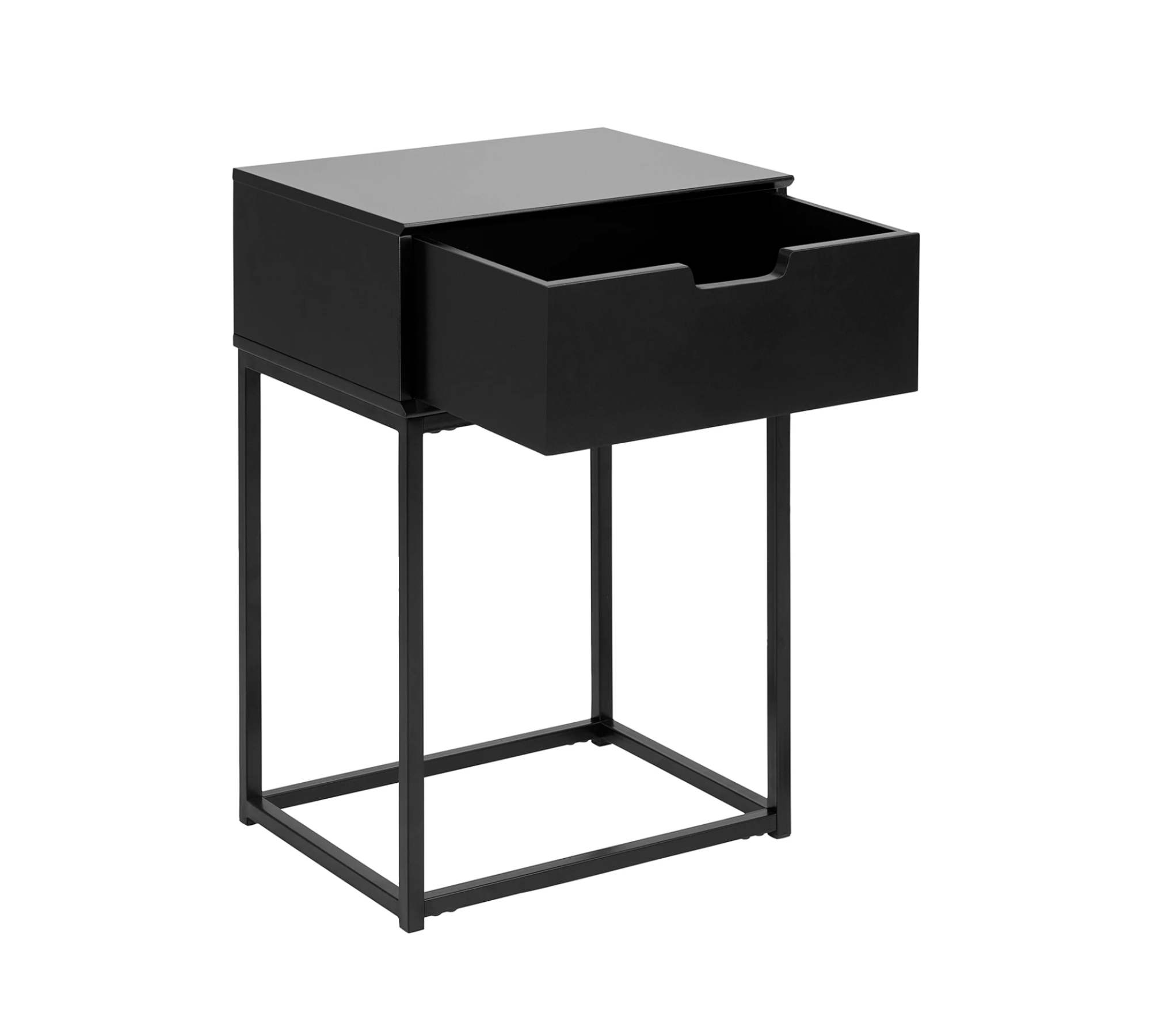 Nachttisch Holz Metall Schwarz
