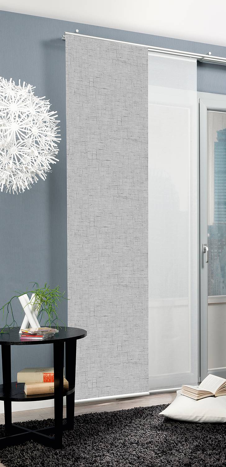 Schiebevorhang Pive Webstoff Silber 60 x 245 cm 1er Set