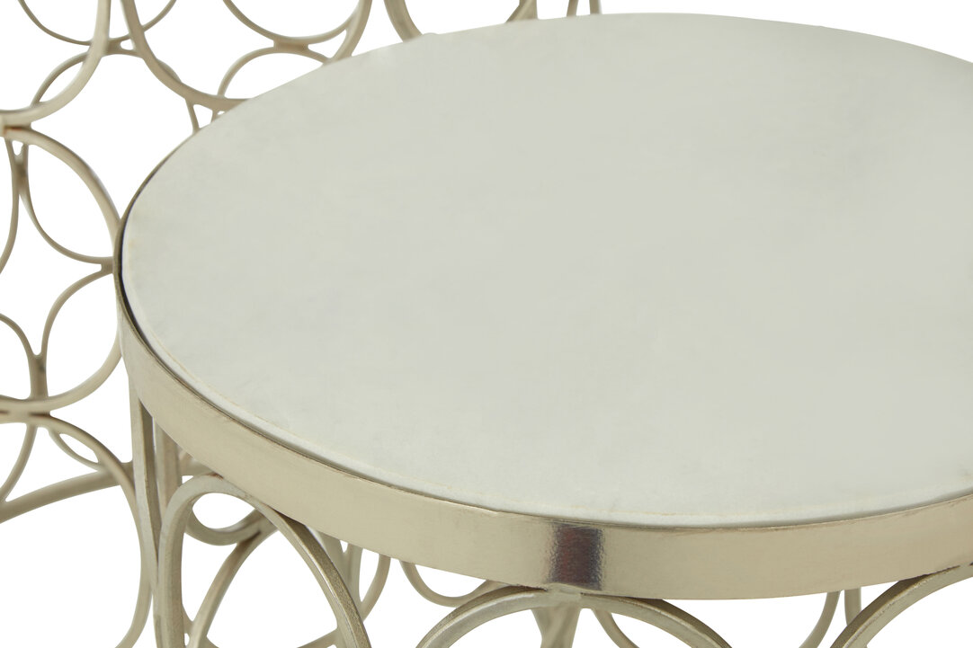 2x Templar Side Table Iron Marble Gold
