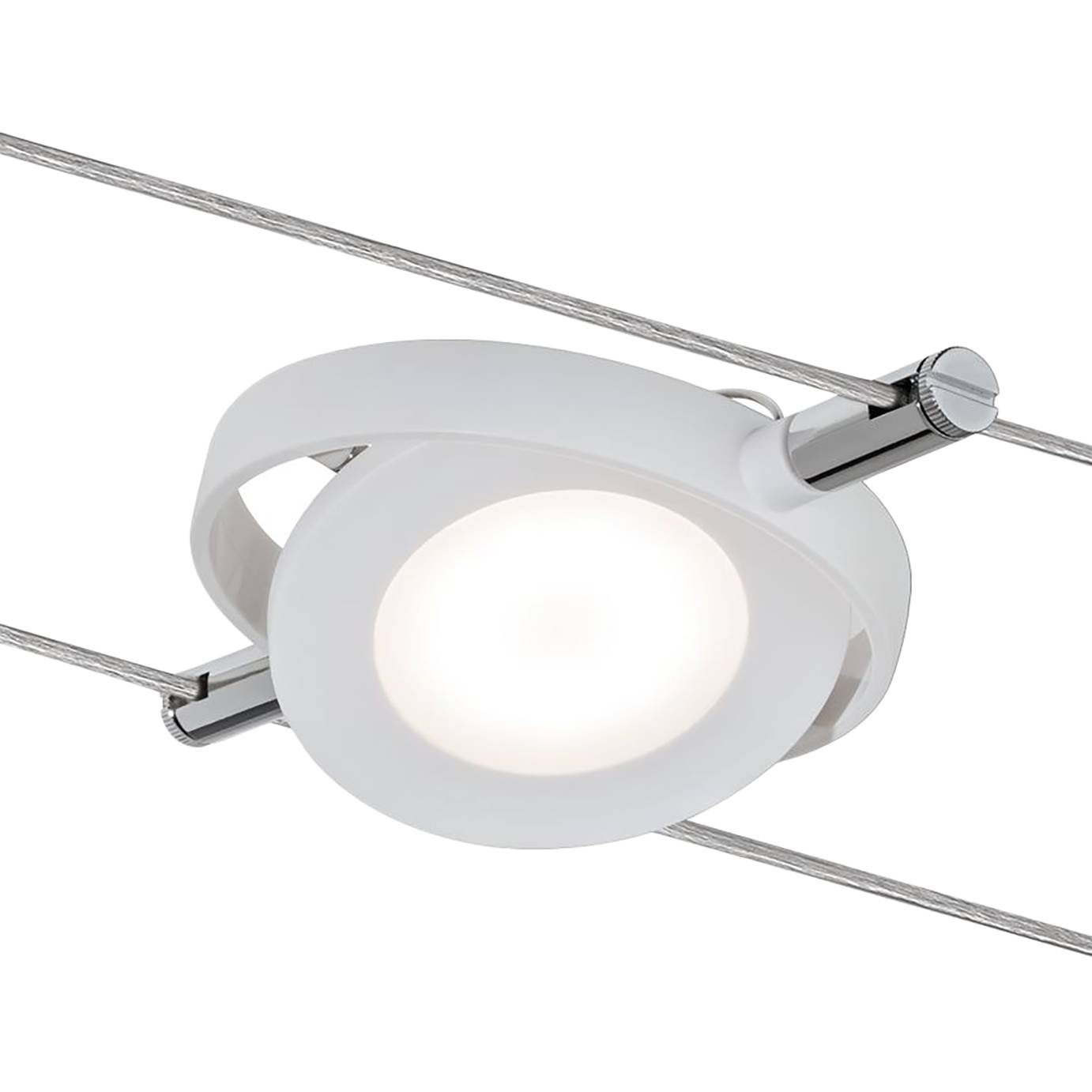 4-Flammig LED-Seilsystem Mac II Silikon Chrom