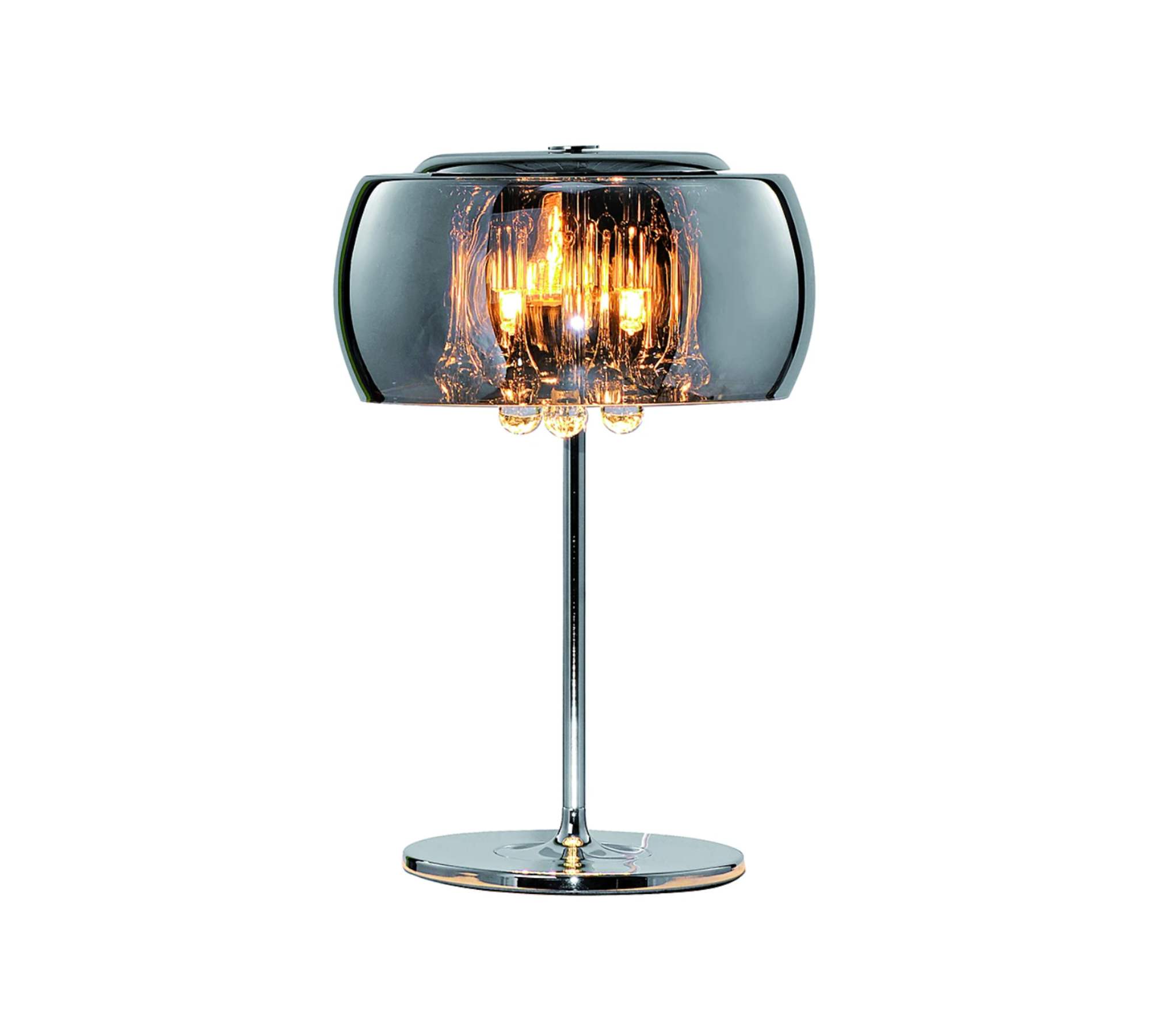 Tischlampe 3-flammig Lichtfeuer Metall Glas