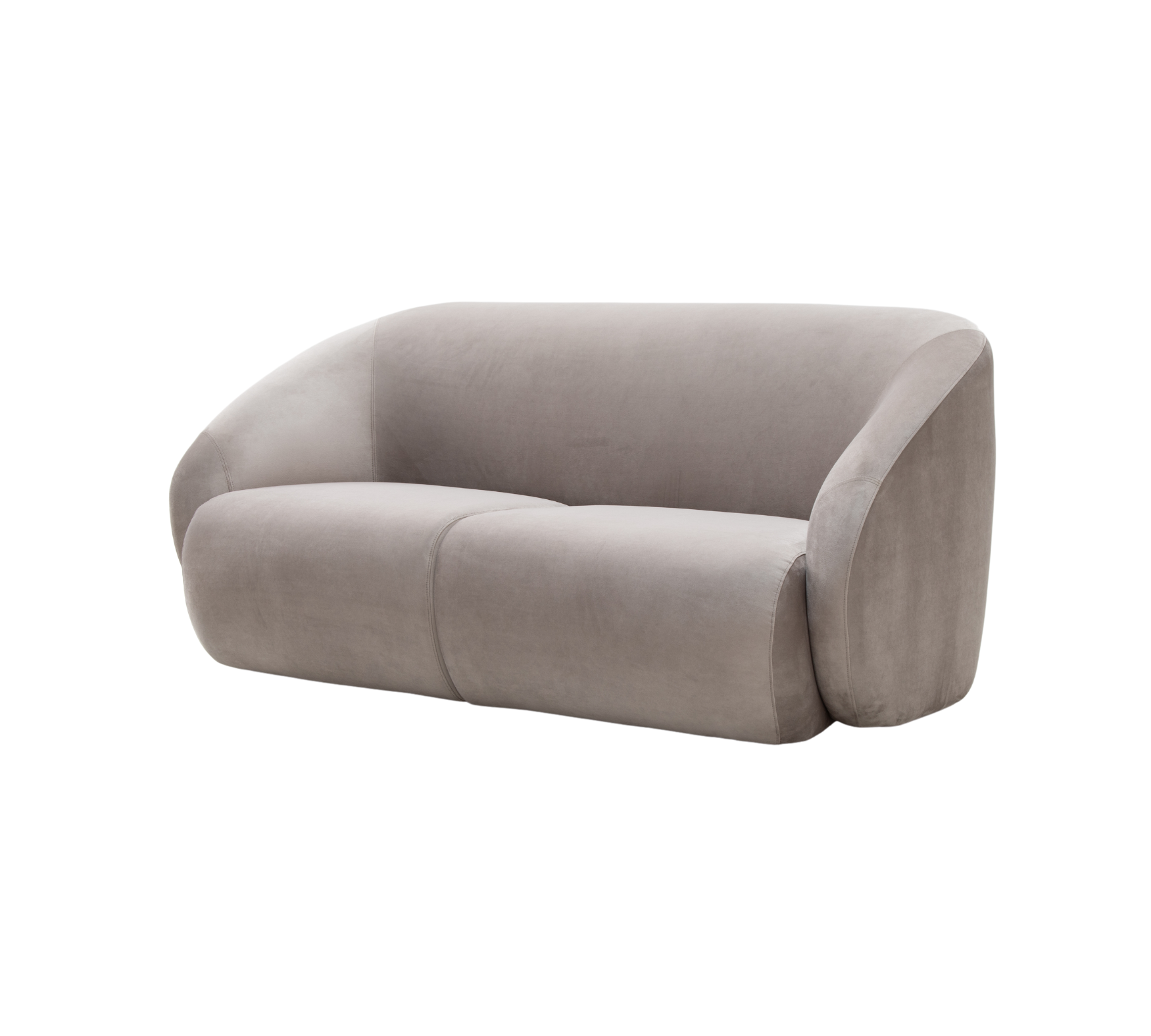 Blanca Sofa 2-Sitzer Samt Warm Grey