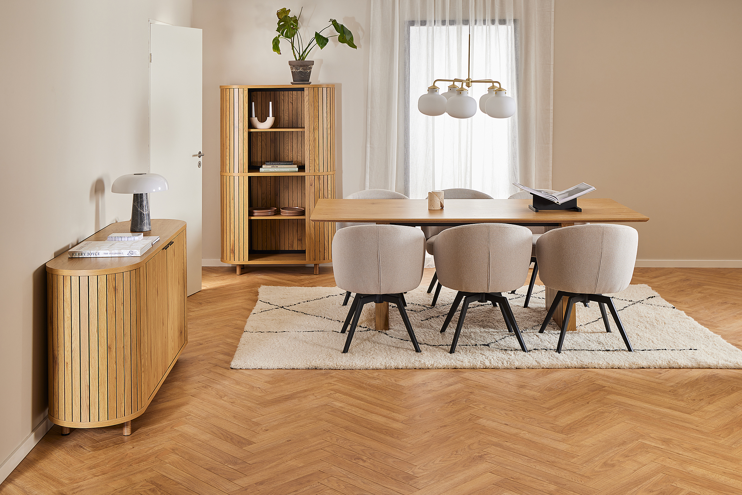 Armlehnenstuhl Dahlai Beige