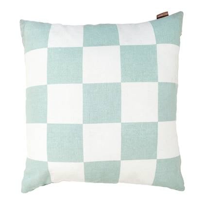Cushion Textile Blue Plaid