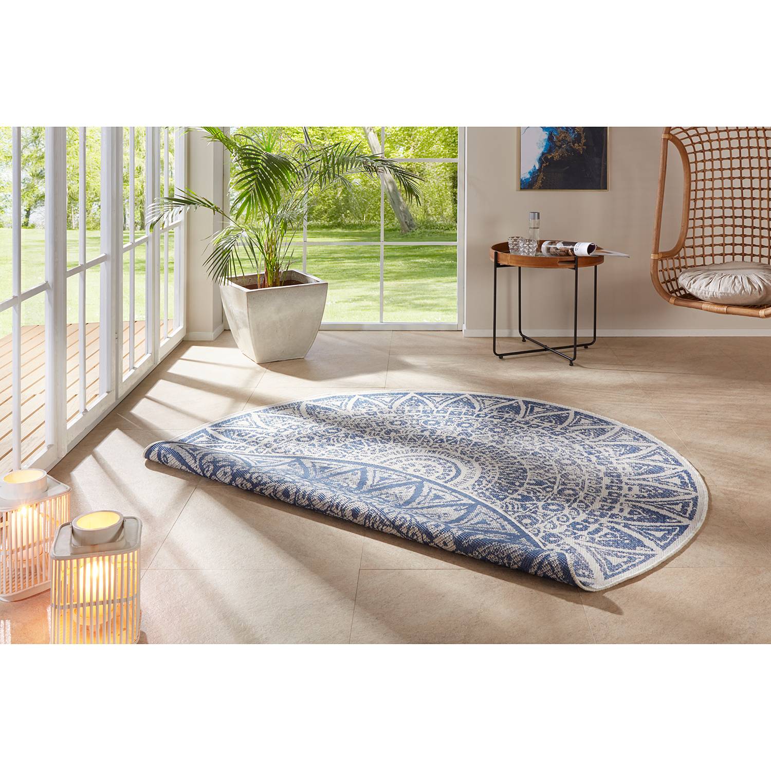 Lilja Reversible Rug Polypropylene Blue
