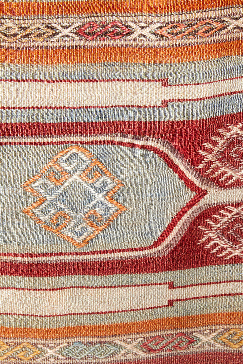 Vintage Anatolian Kilim Handgewebt Wolle 1960er Jahre