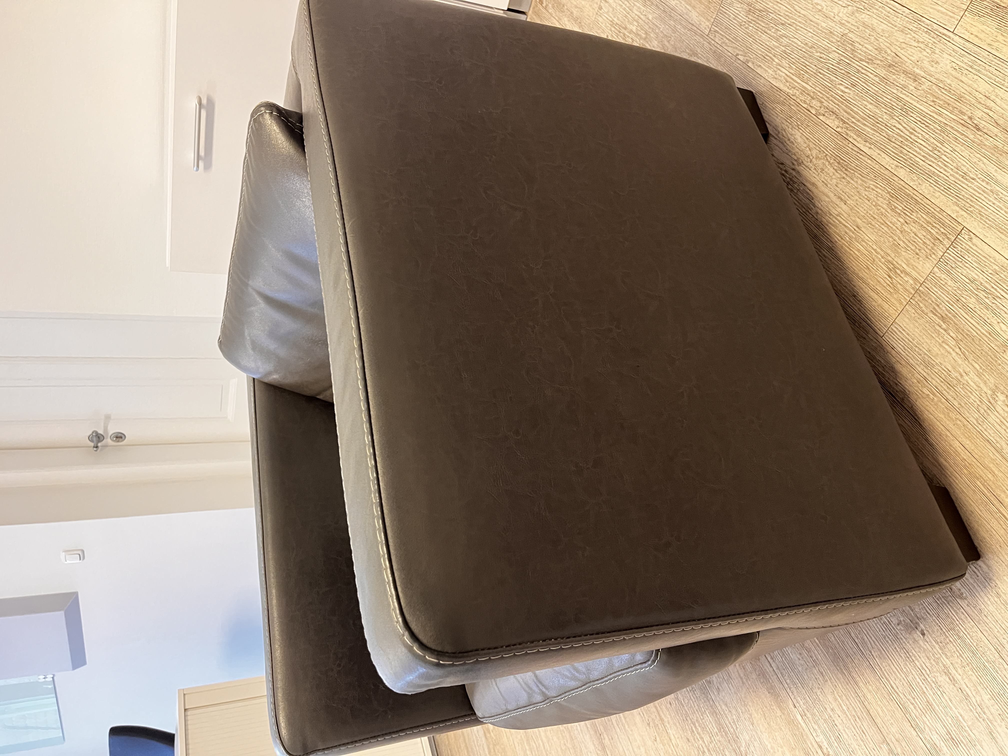 Ledersessel Graubraun 