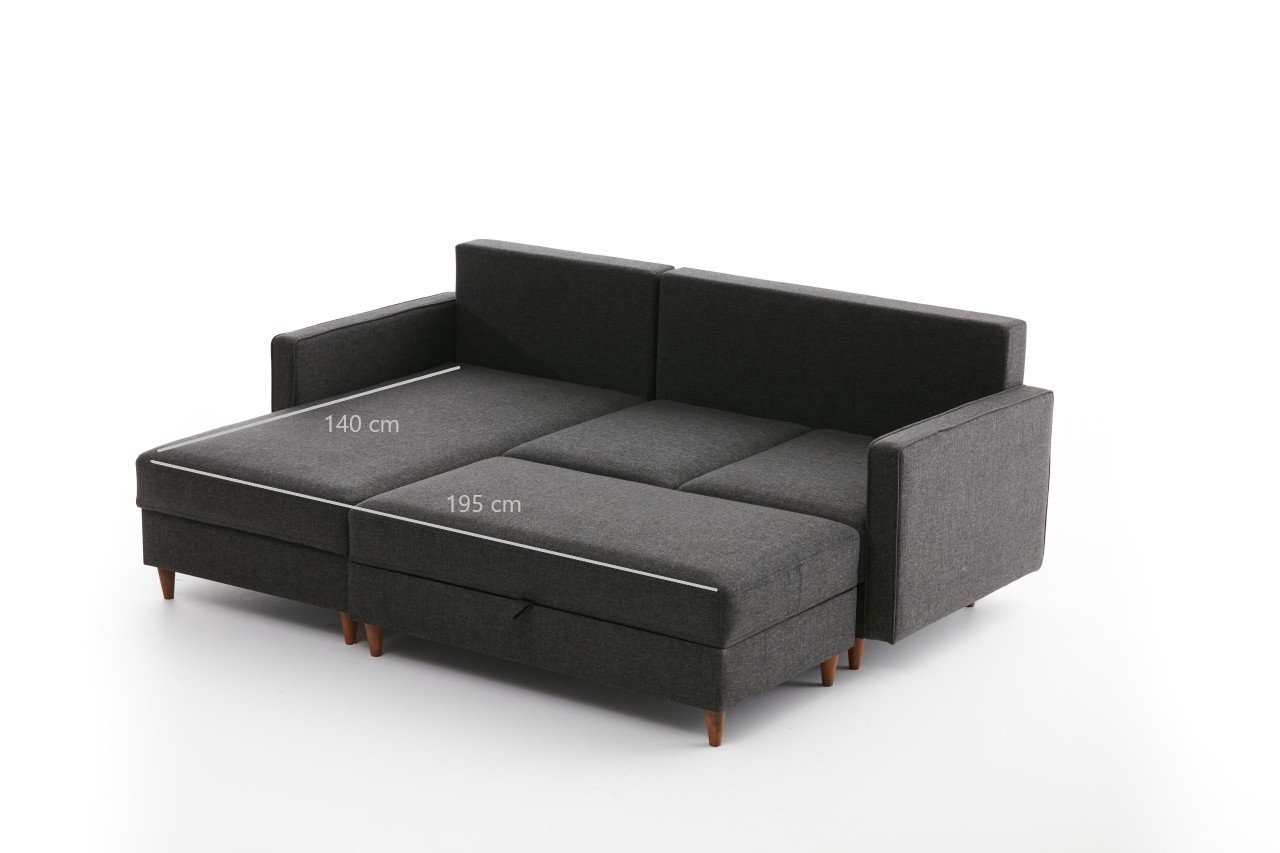 Sofa Récamiere Links Anthrazit