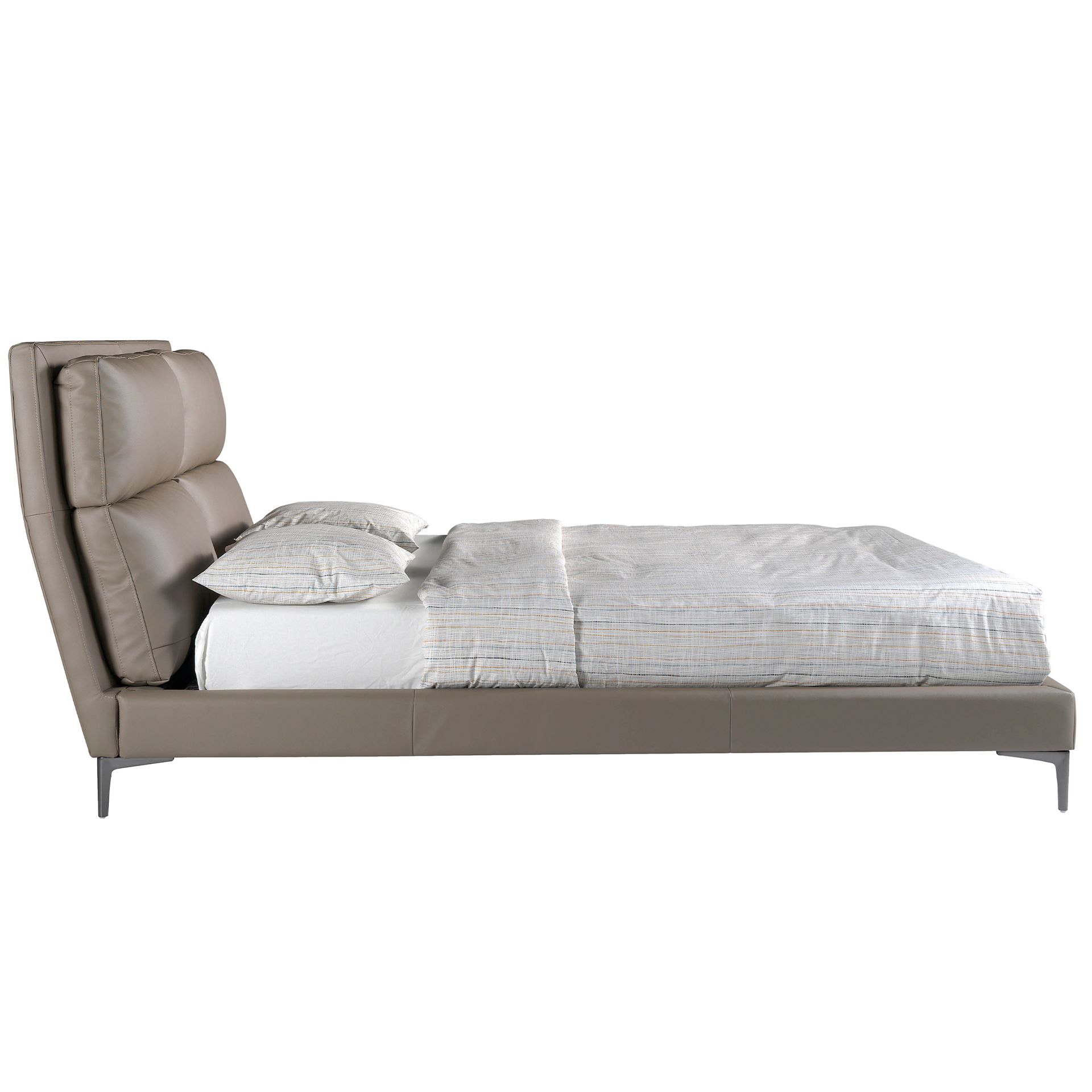 Doppelbett Kunstleder Grau