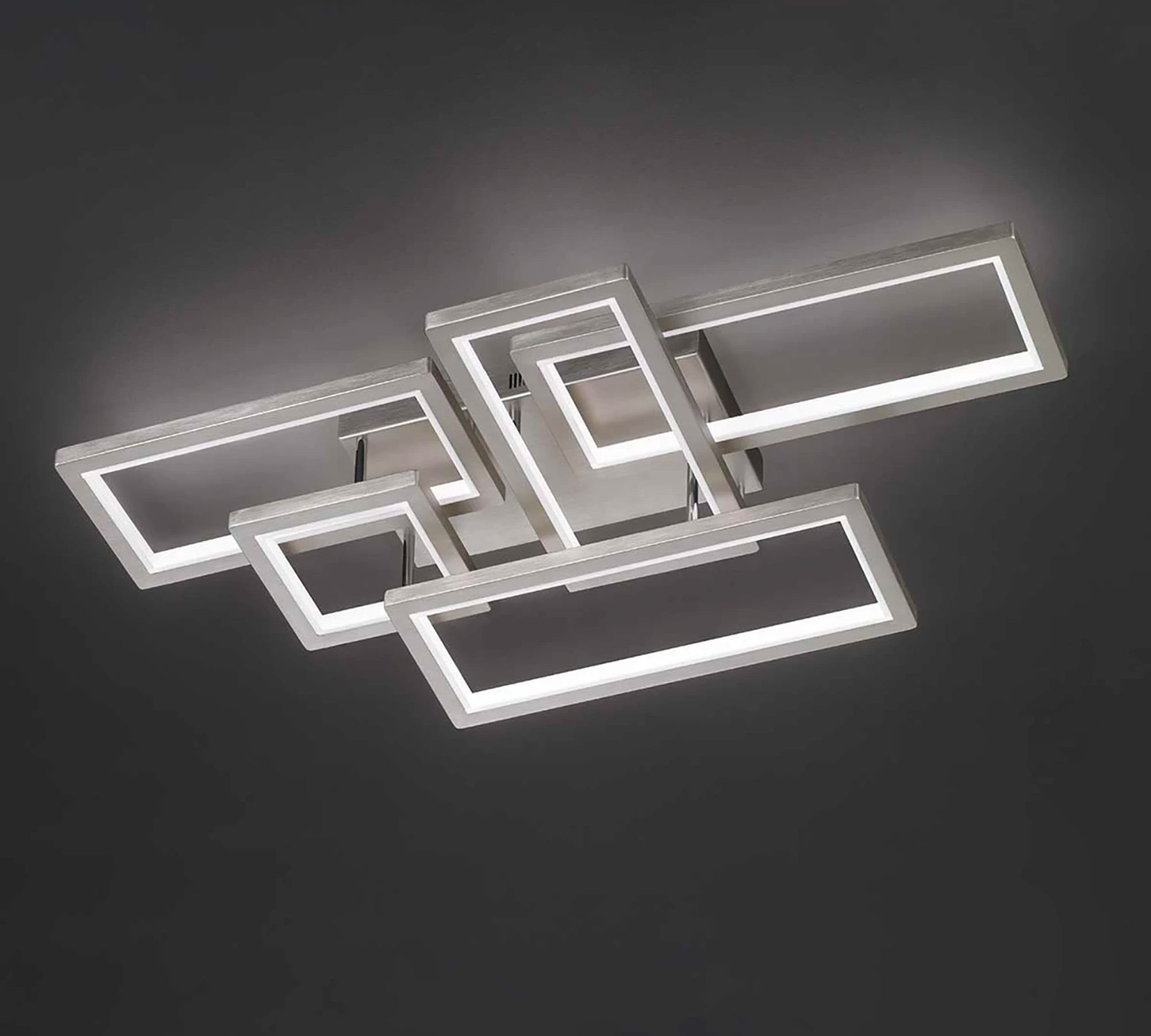 LED Deckenleuchte Silber – Warmweiß, Alurahmen,  Produktbild-Vorschau 5