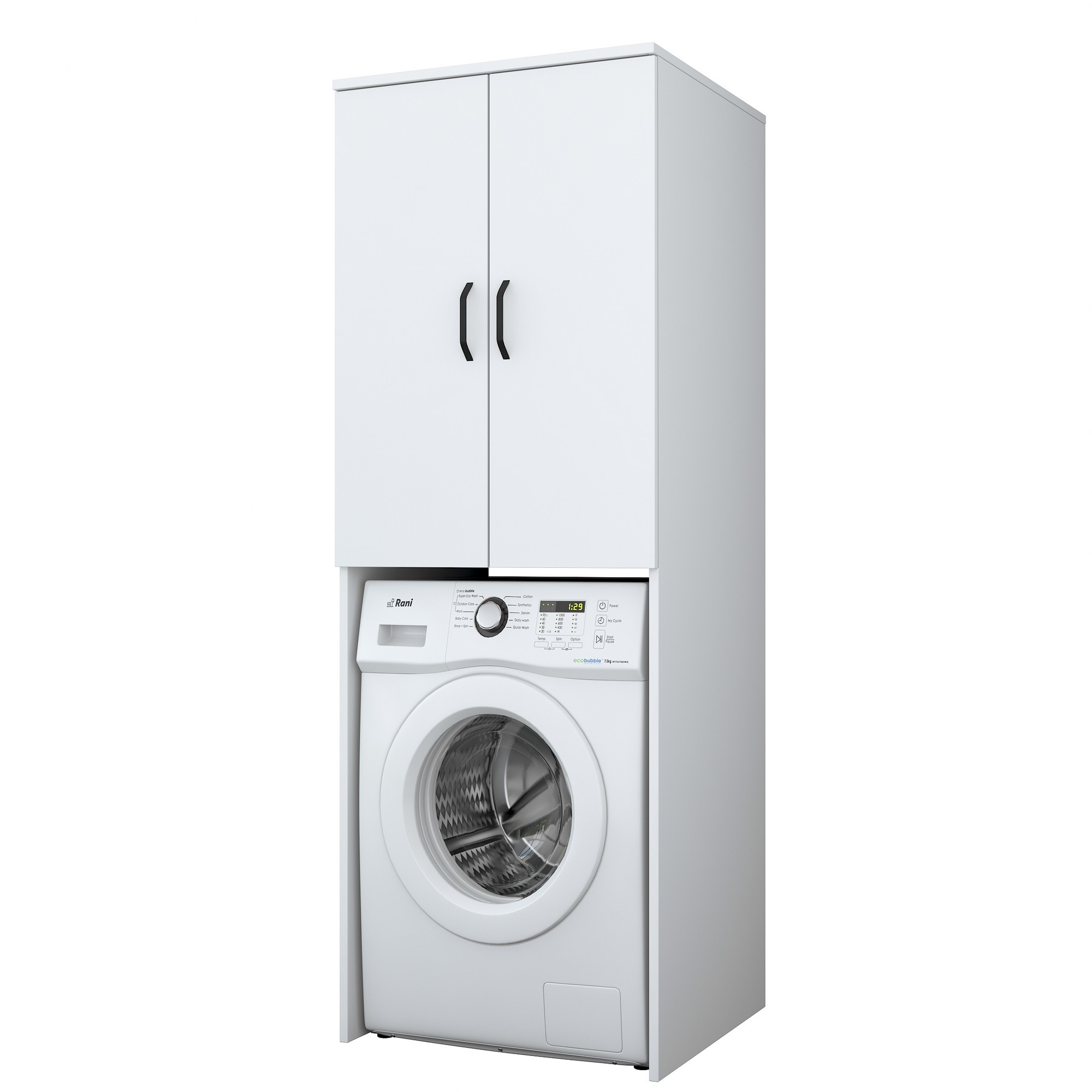 Washing machine cabinet White 62.5cm x 181.8cm