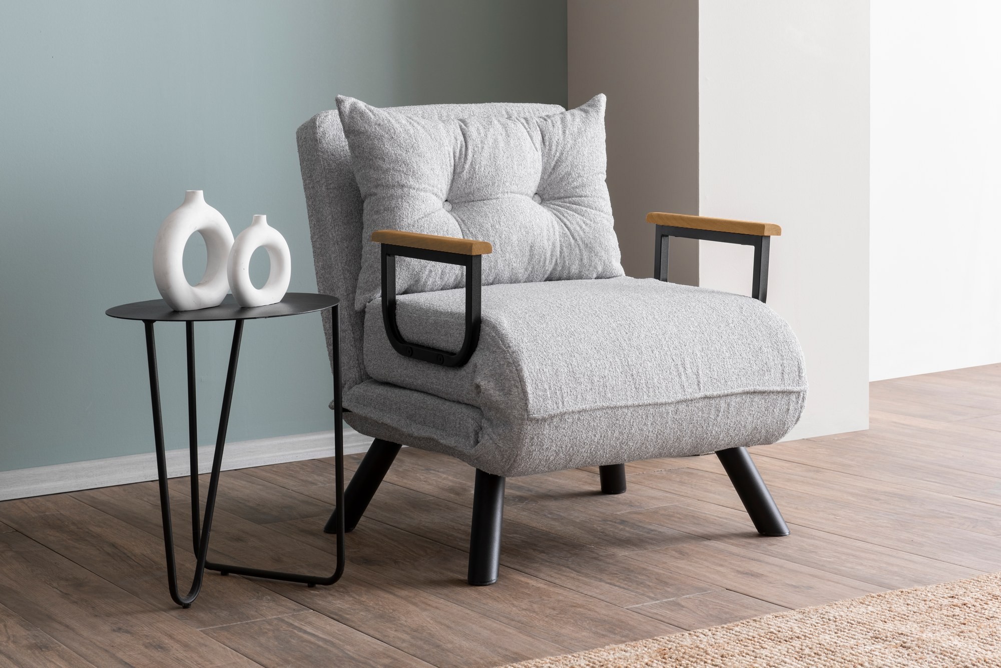 Sando Sleeper Armchair Bouclé Grey