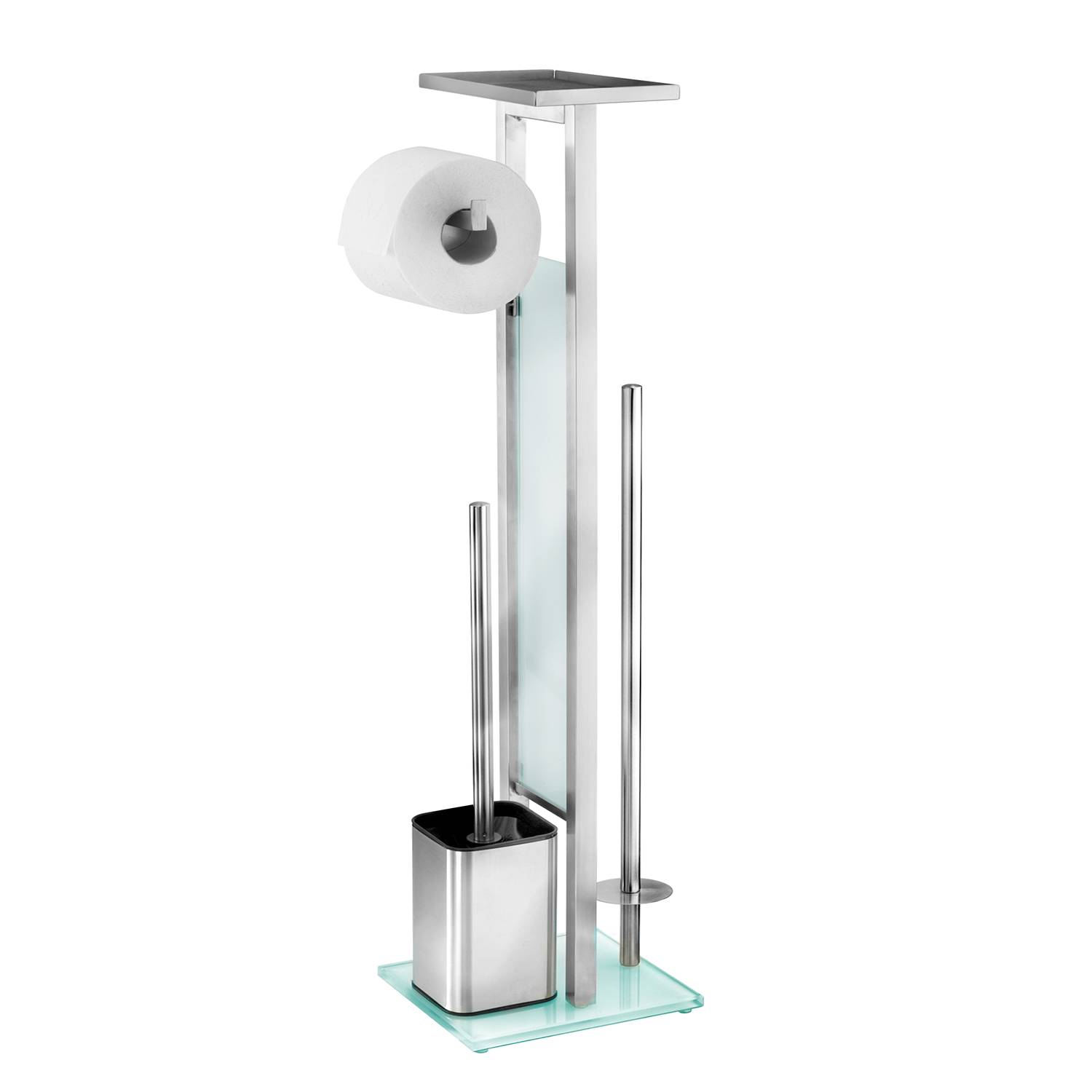 WC-Garnitur Debar Stainless Steel Glass White