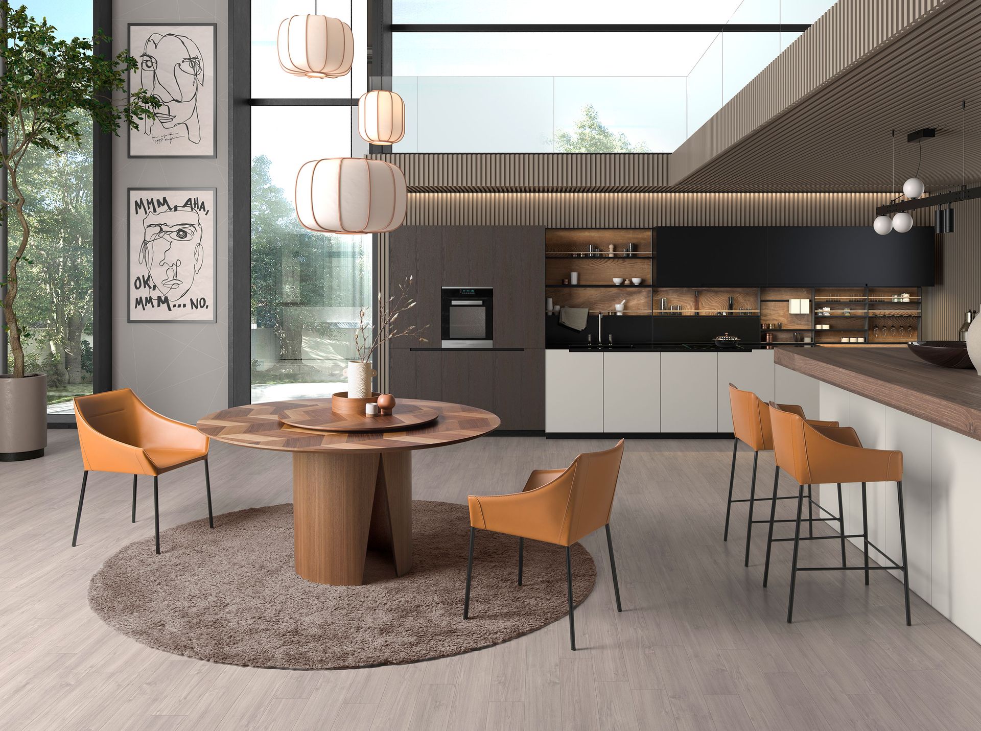 Bar stoolArtificial leatherBrown