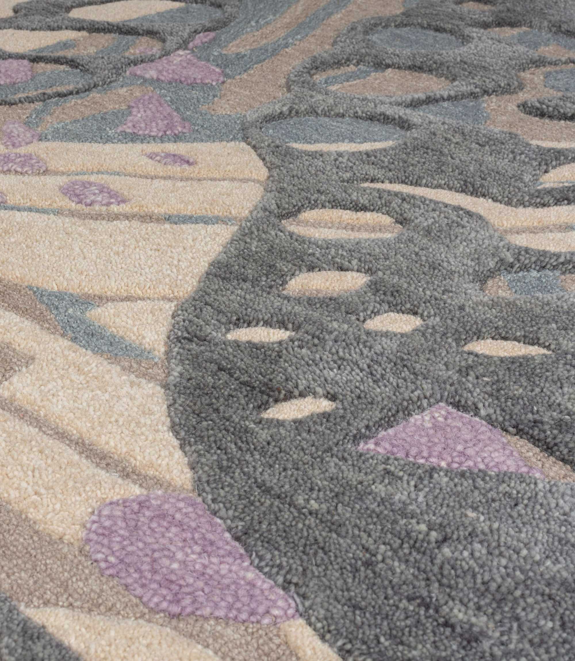 Wollteppich Camilla Handgefertigt Mauve 160 x 230 cm