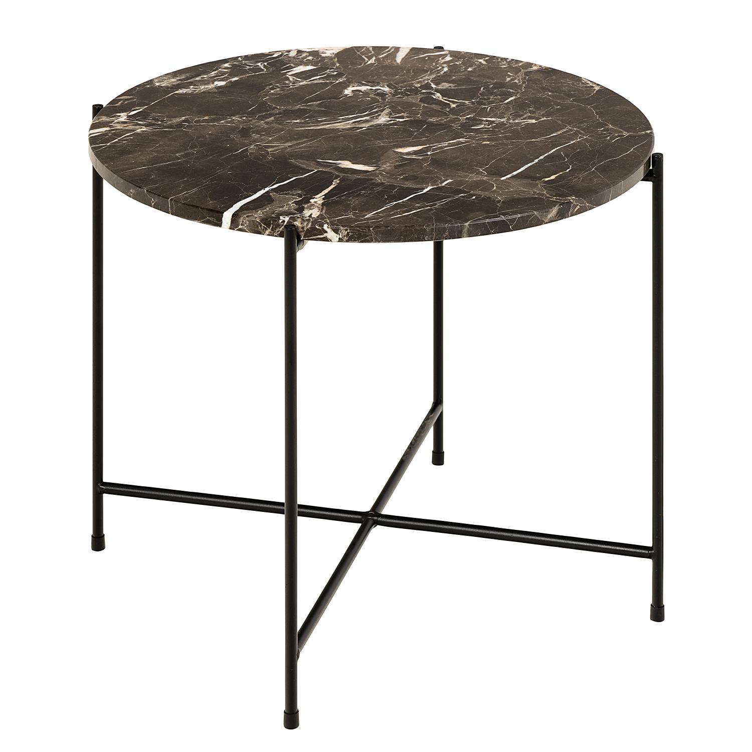Side Table Carwile Marble Brown 52 cm