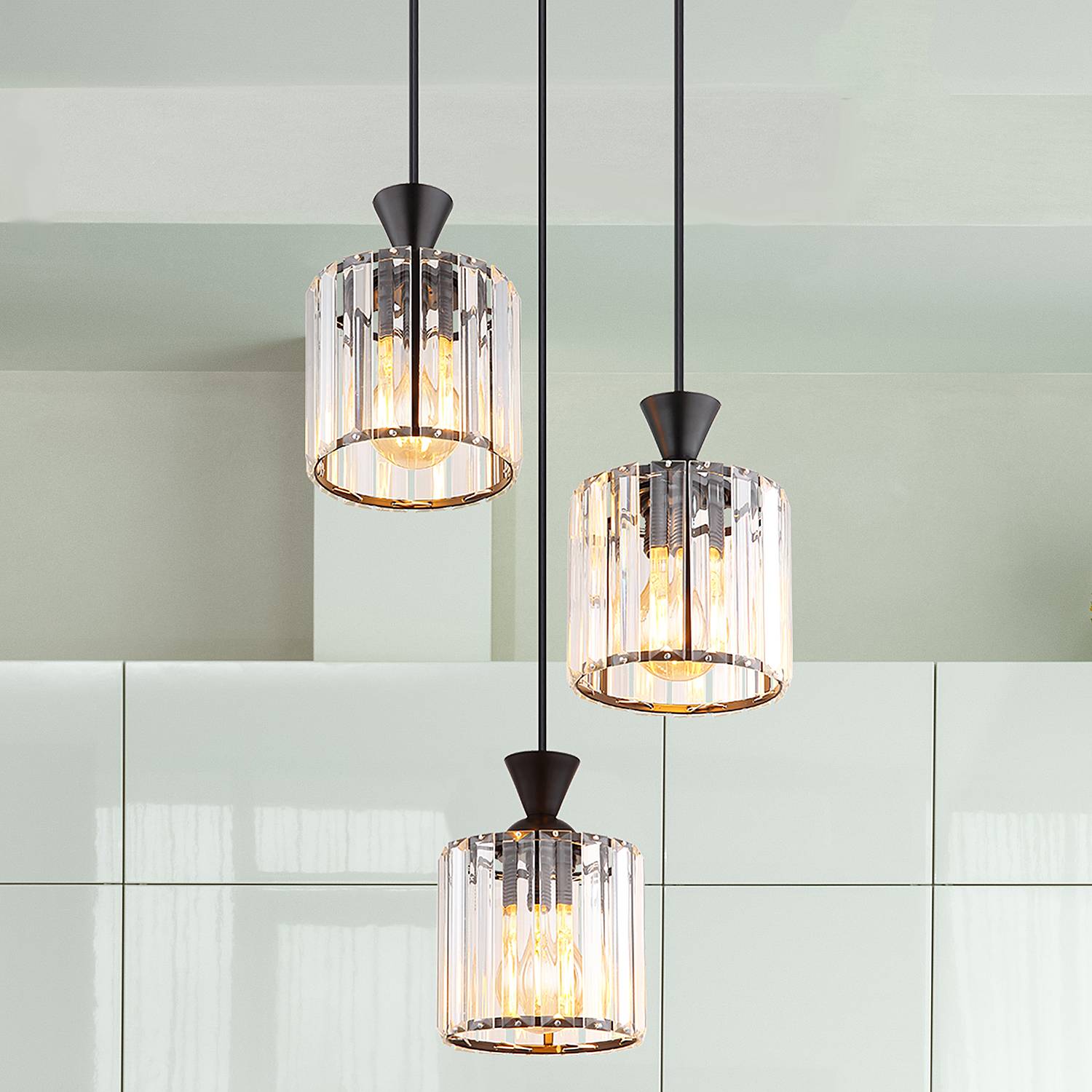 Jordana Typ A Pendelleuchte 3-flammig Acryl Eisen 