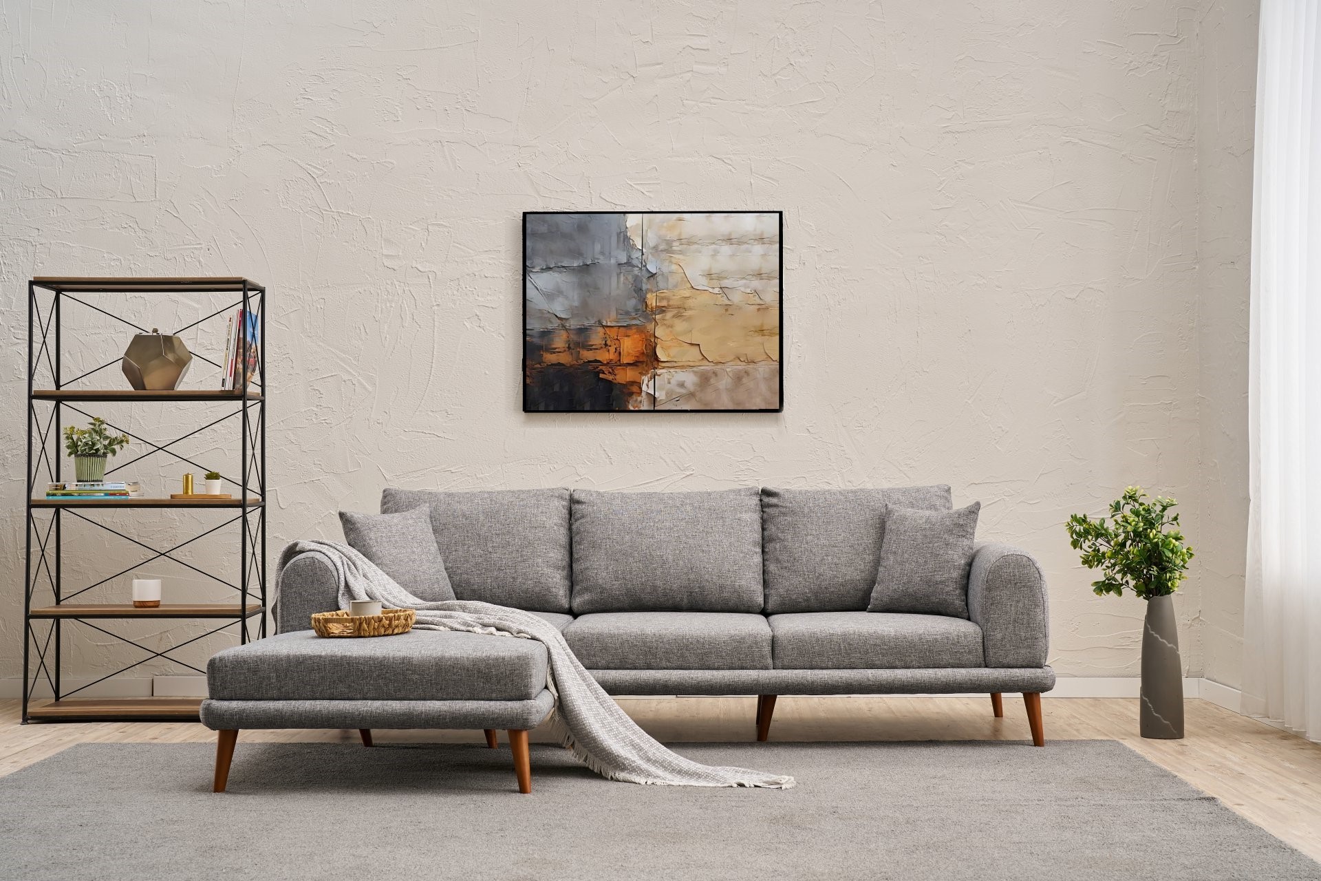 Seren Sofa Récamiere Links Grau