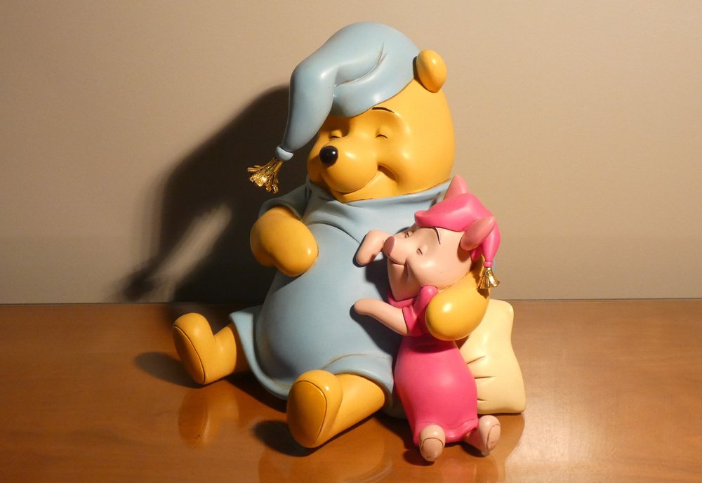  Figur Winnie Puuh & Ferkel Kunstharz Keramik 2000er Jahre