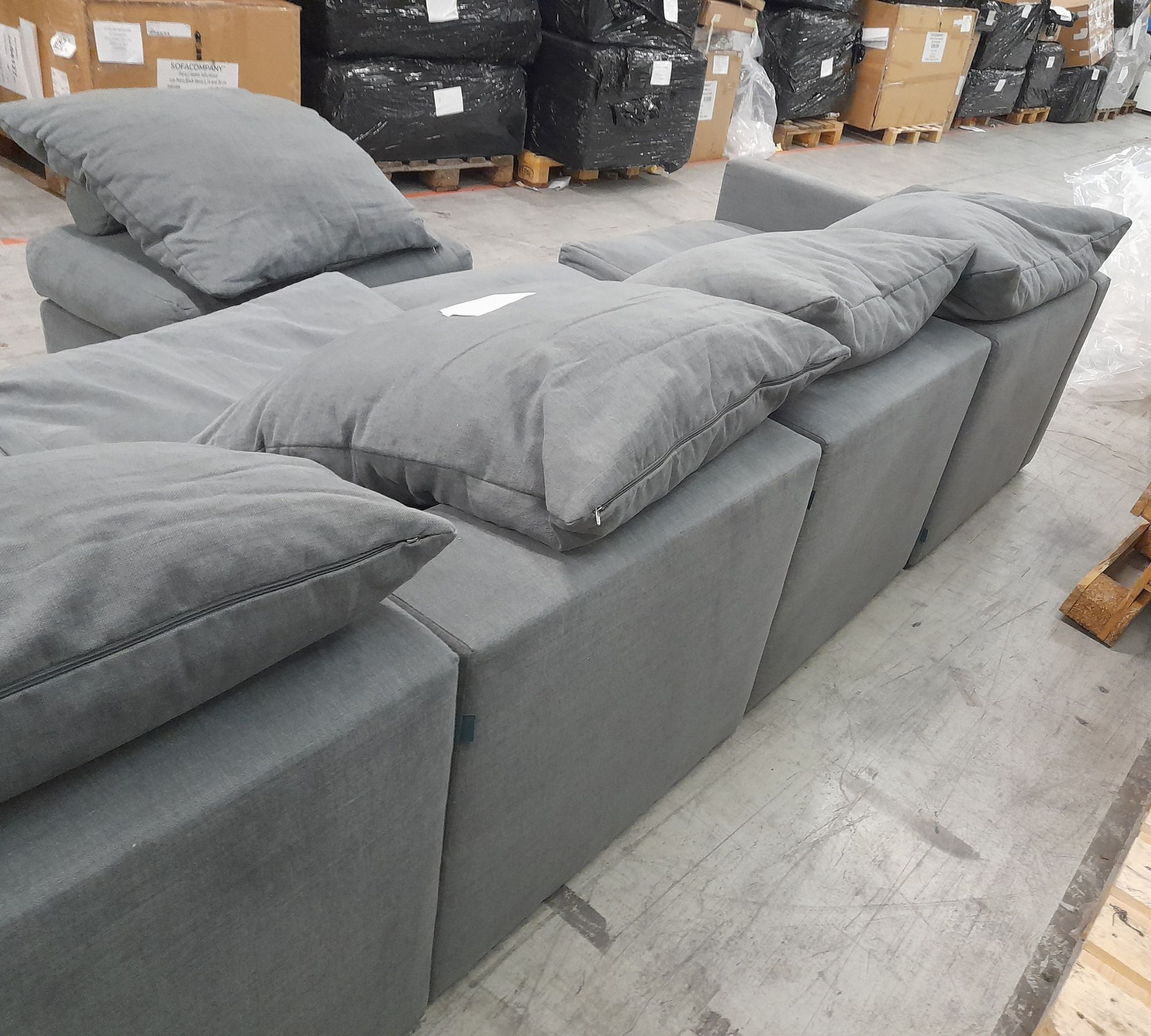 Flayr Sofa Webstoff Schiefergrau