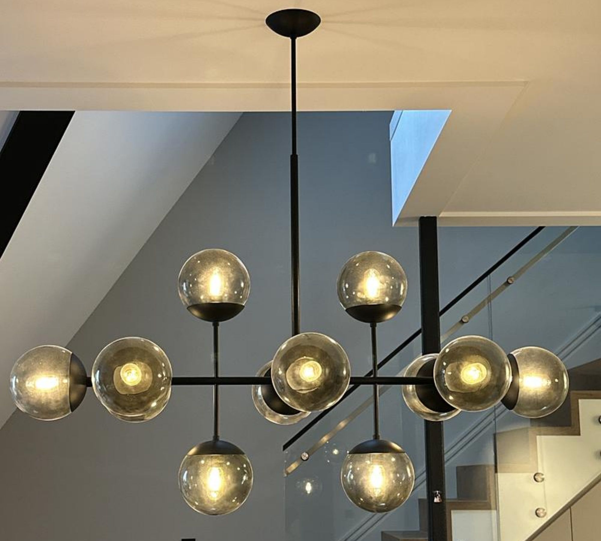 Ballroom Pendelleuchte Glas Messing Schwarz