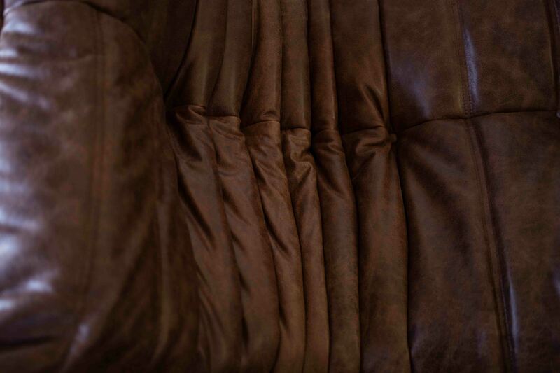 Togo Armchair Pull-Up Leather Walnut Brown