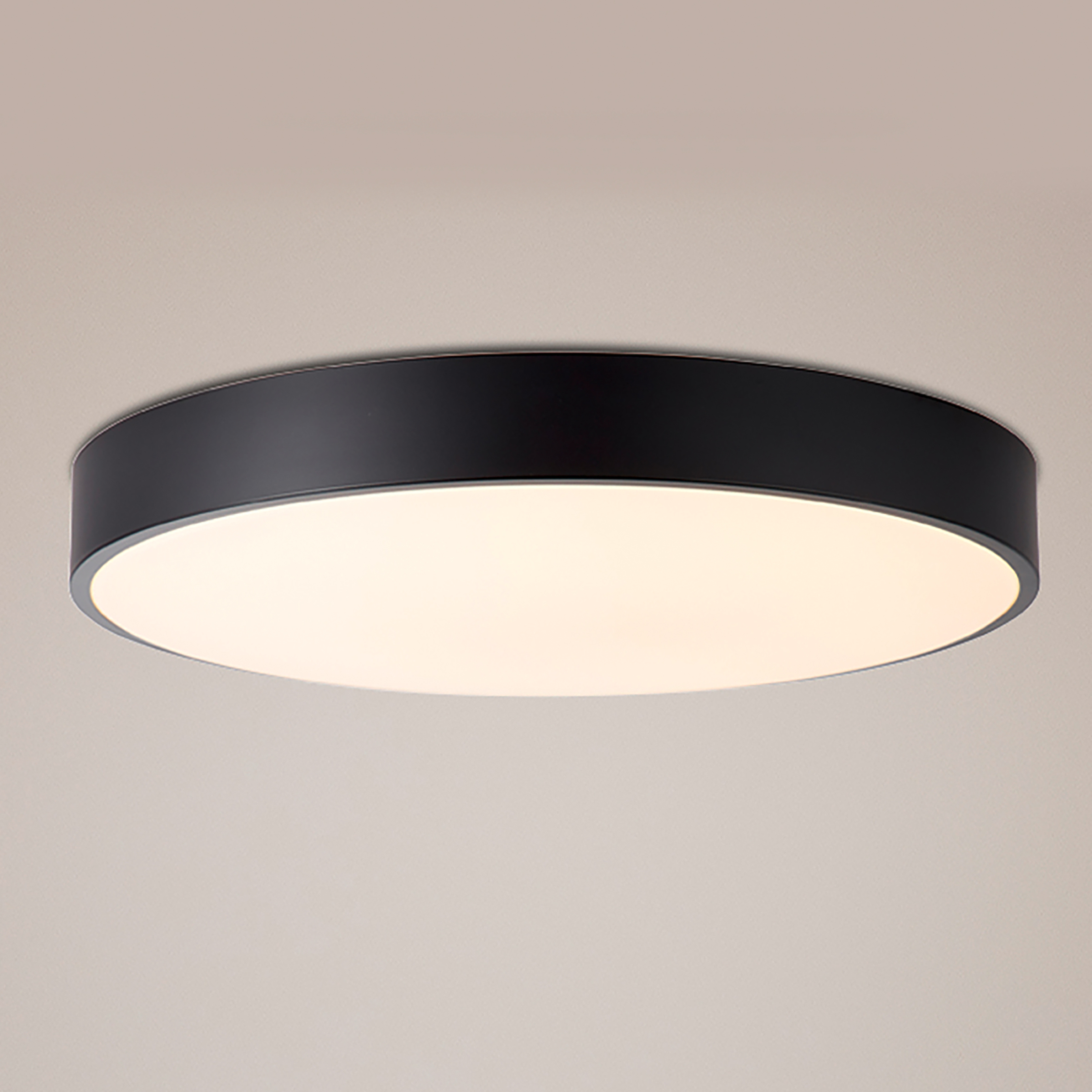 LED-Deckenleuchte Slimline Schwarz Ø 49cm