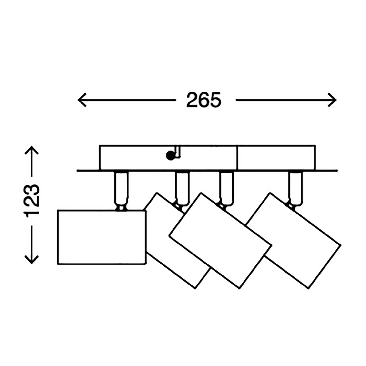 Run Deckenleuchte 4-flammig Eisen