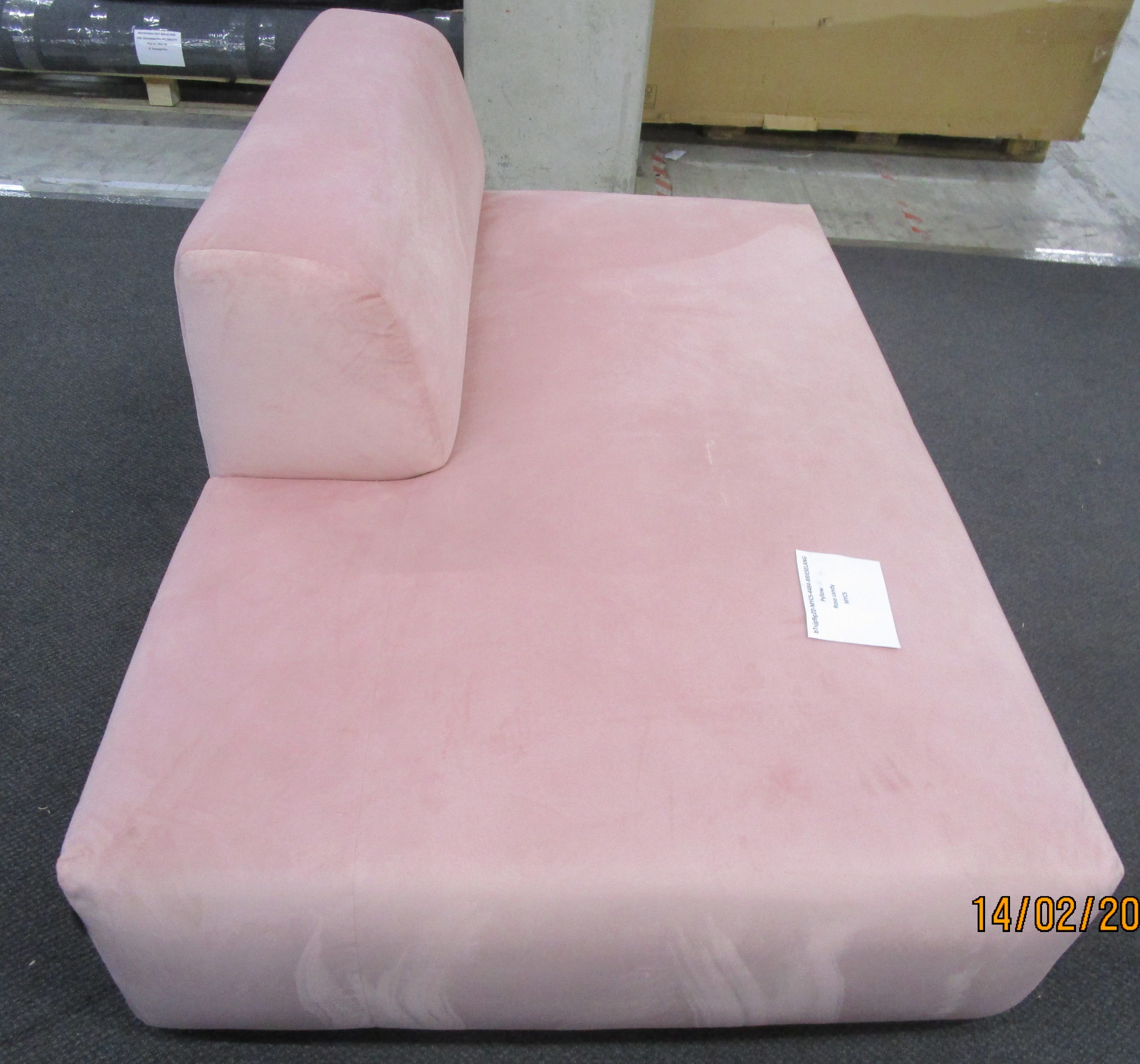Pyllow Sofa 2-Sitzer Samt Bonbonrosa