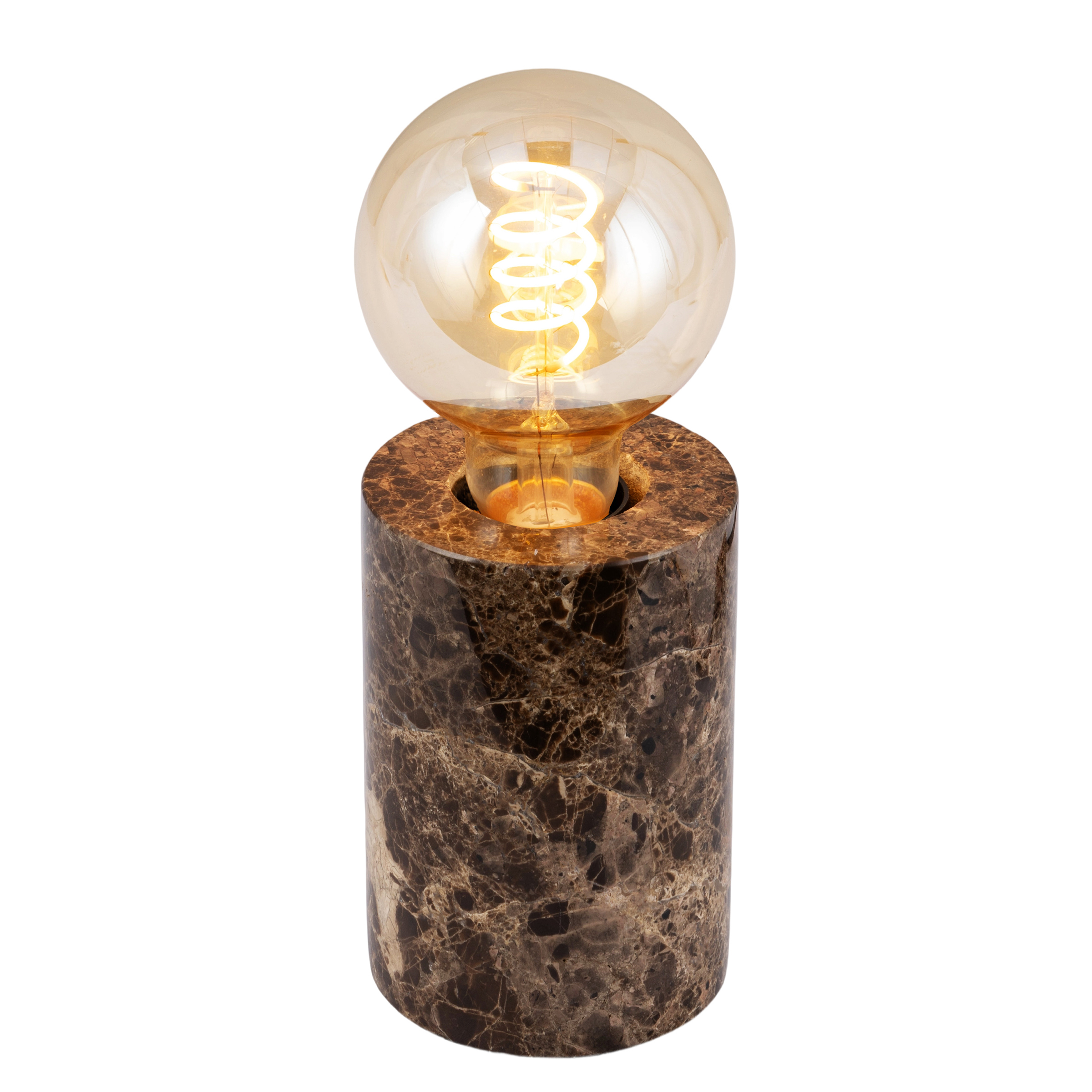 Frigid Tischleuchte 1-flammig Marmor Rotbraun