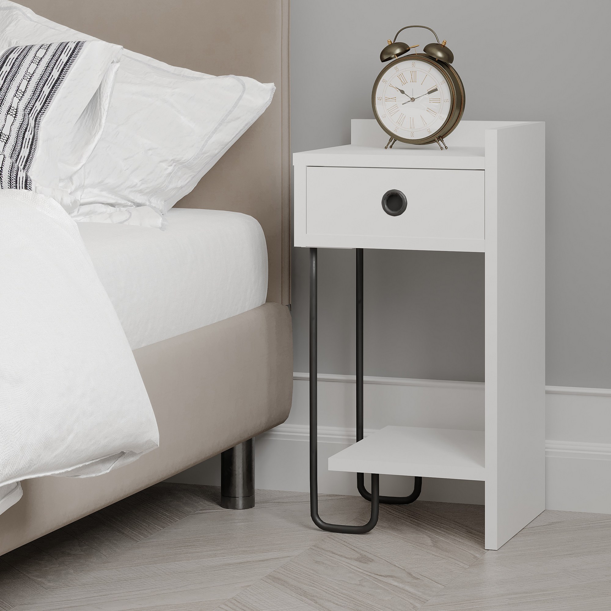 Sirius Bedside Table Right White