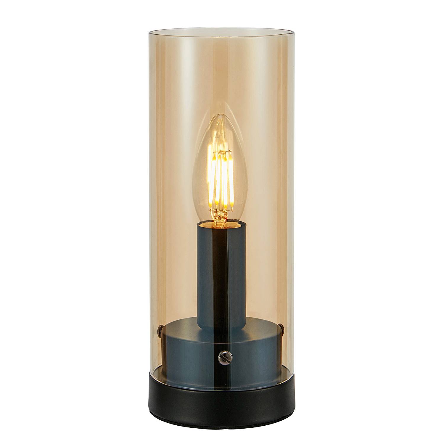 Post Tischleuchte Eisen Glas 1-flammig