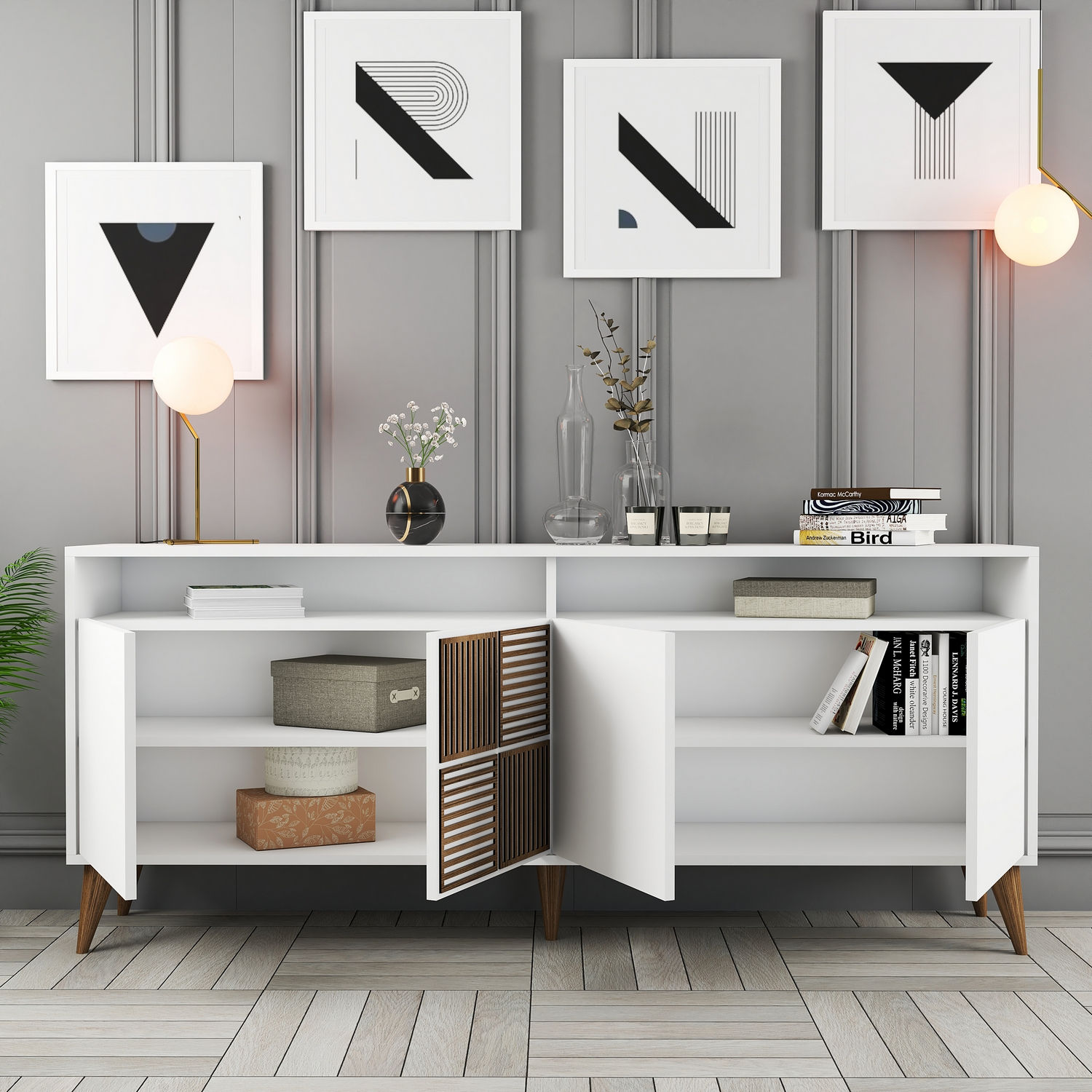 Milan Sideboard Weiß 180cm