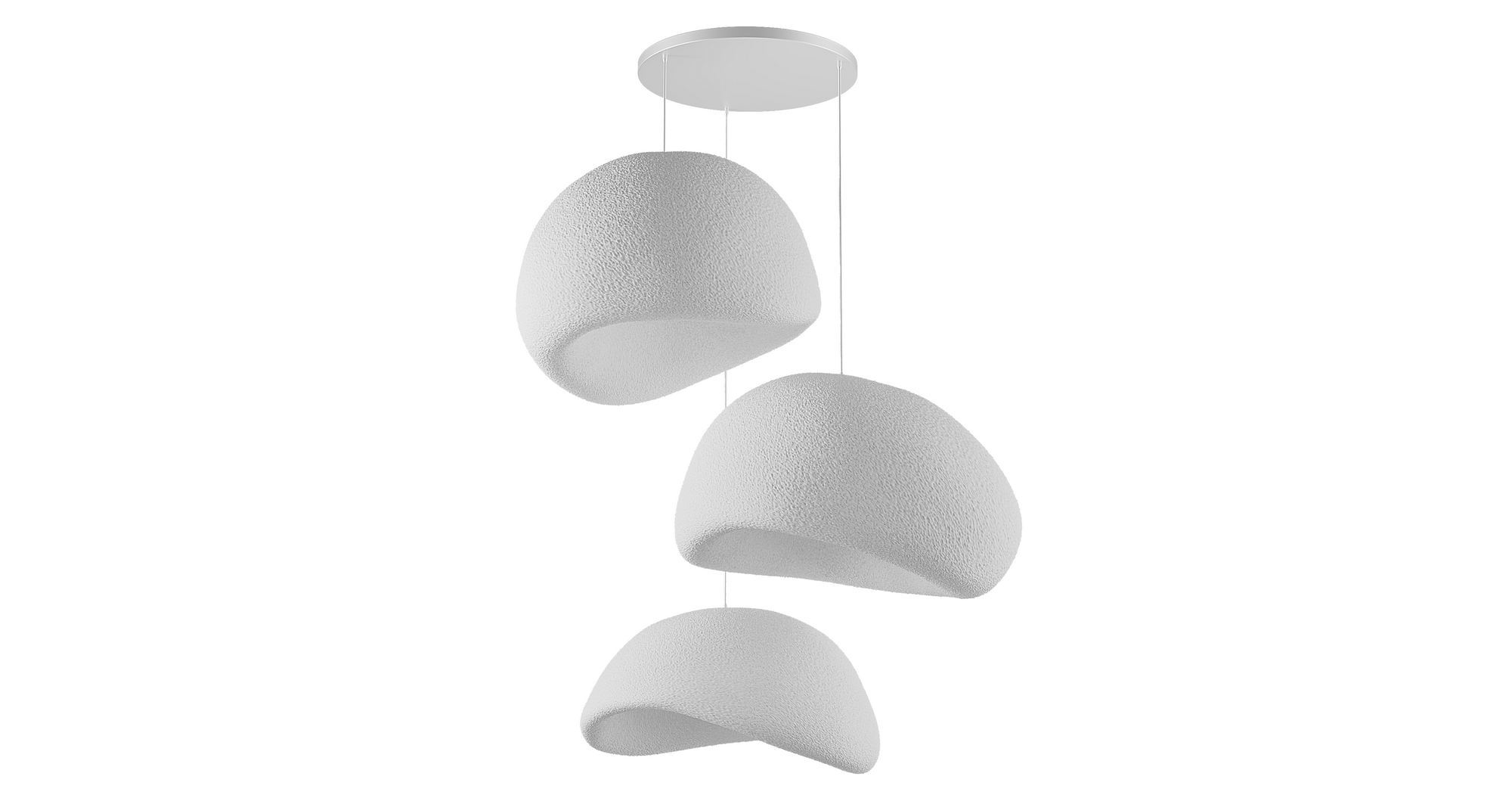 3-Flammig Wabi Sabi Kanso Beams Pendelleuchte Weiß