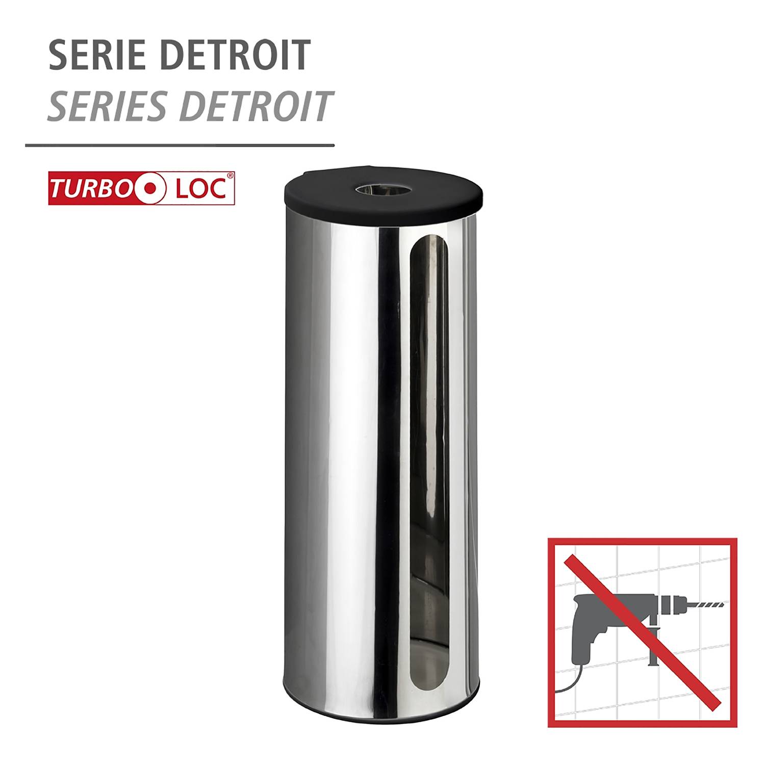 Ersatzrollenhalter Detroit Metall Silber
