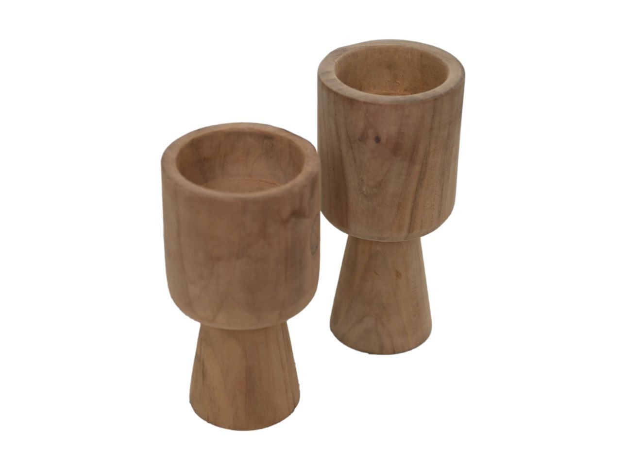 2x Kerzenhalter Holz Natur