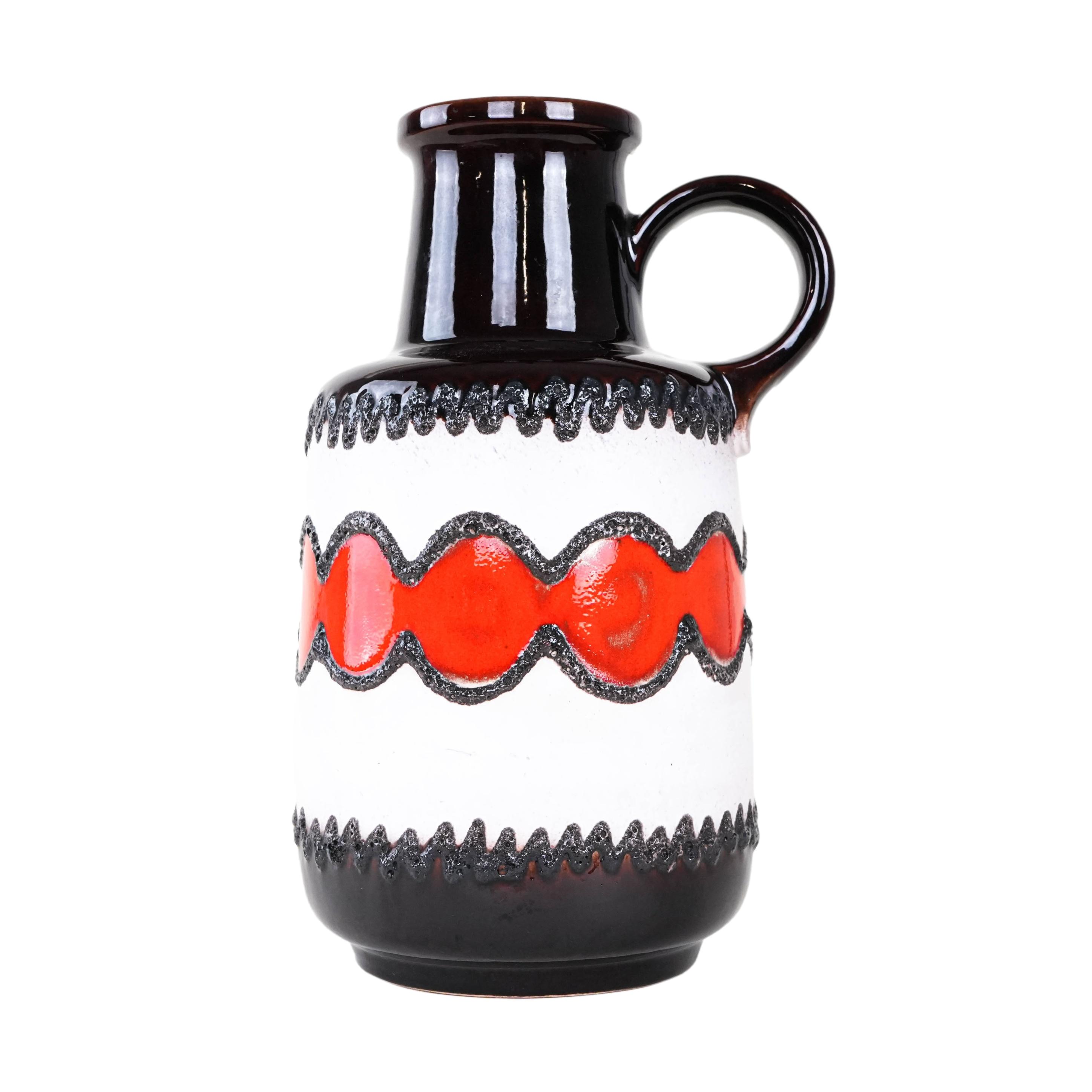 Keramikvase mit Henkel 1960er Jahre
