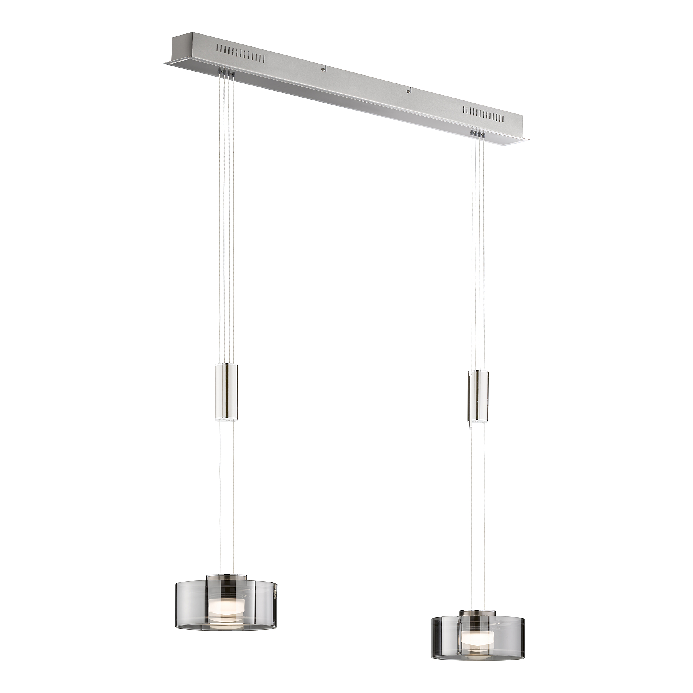 LED-Pendelleuchte Lavin Eisen Rauchglas Matt Nickel