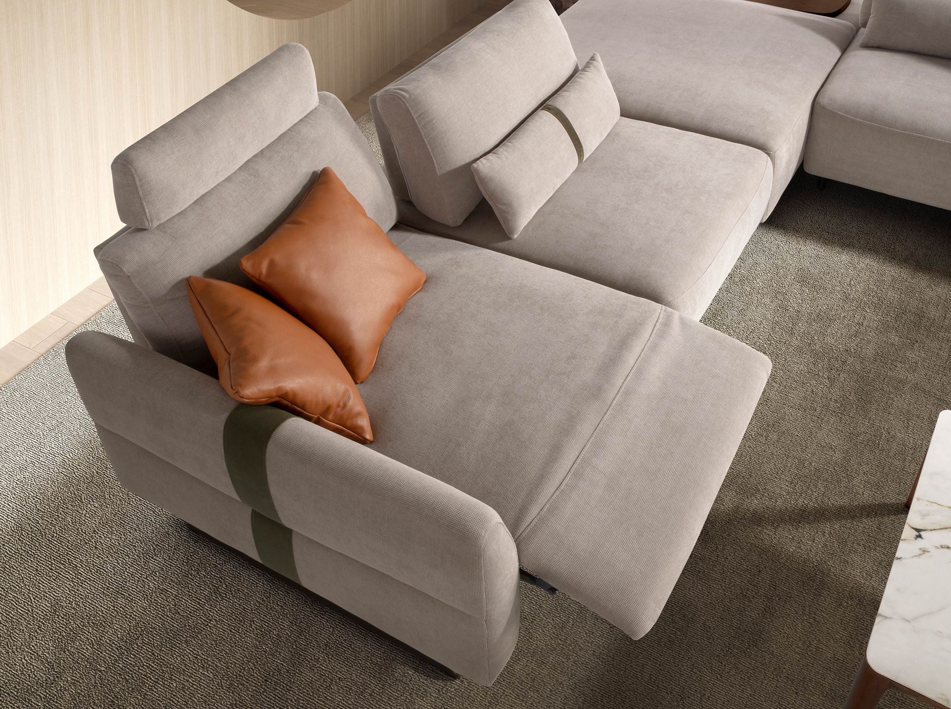 Modulares Sofa Récamiere Rechts Sand