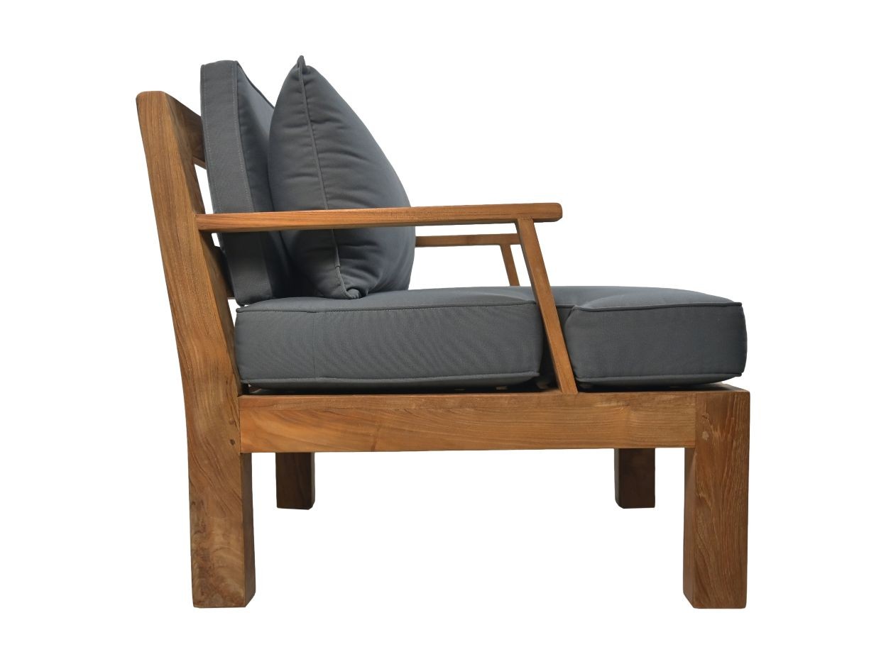 Garten Armlehnsessl Teakholz Textil