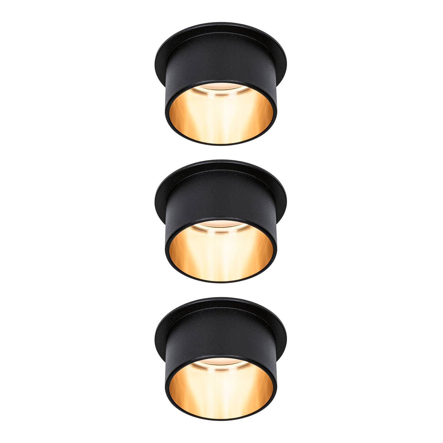3x Gil III LED-Einbauleuchte Schwarz