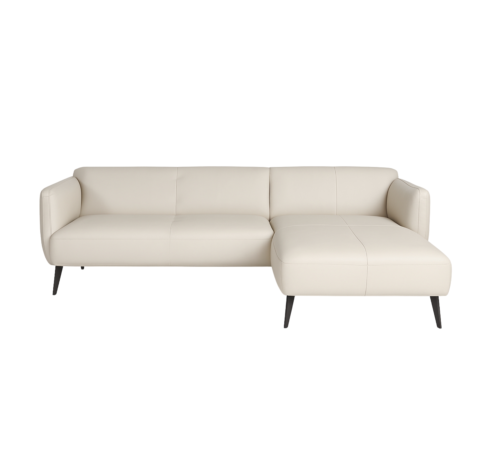 Modena Ledersofa Récamiere Salto-Leder 0967 Hellgrau