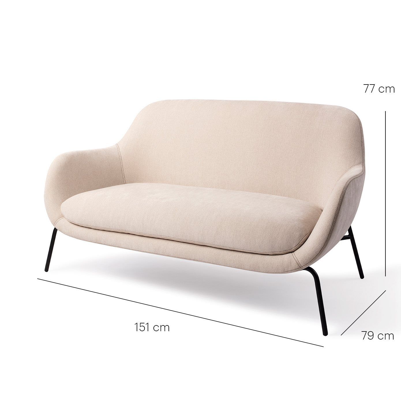 Ugo 2-Sitzer Sofa Cosmic Latte