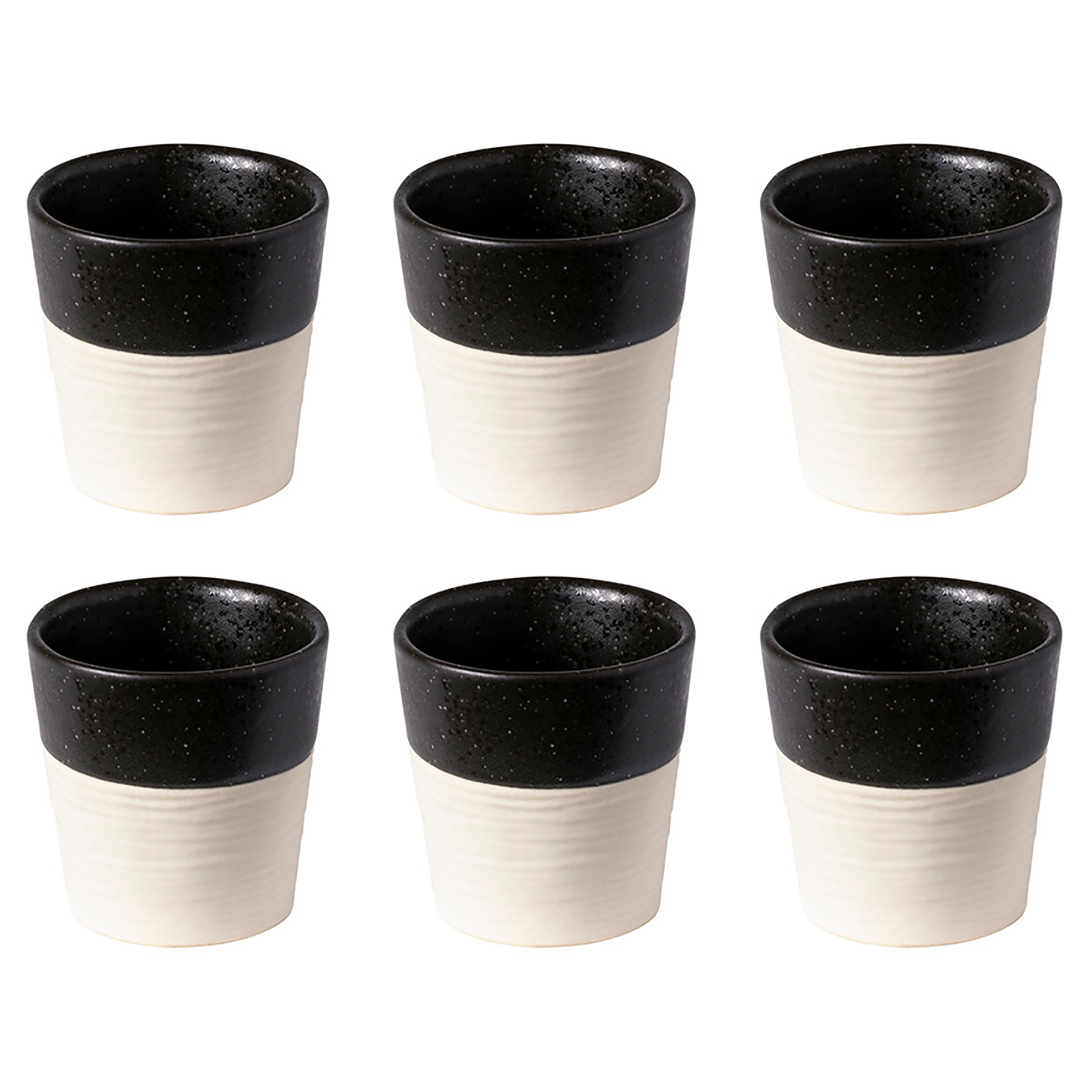 Becher Nótos Typ A 6er Set Keramik Weiß Schwarz