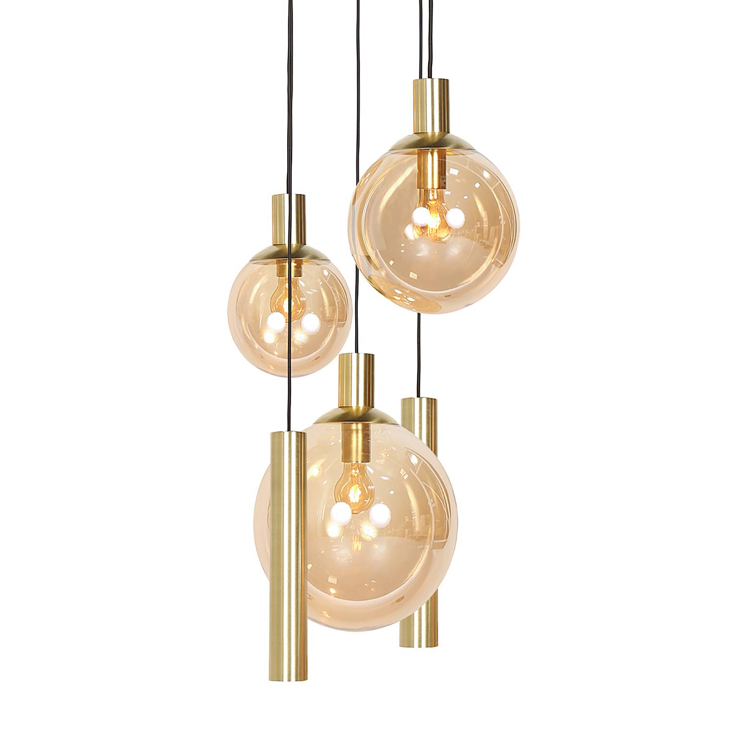 Bollique Pendelleuchte Aluminium Rauchglas 5-flammig