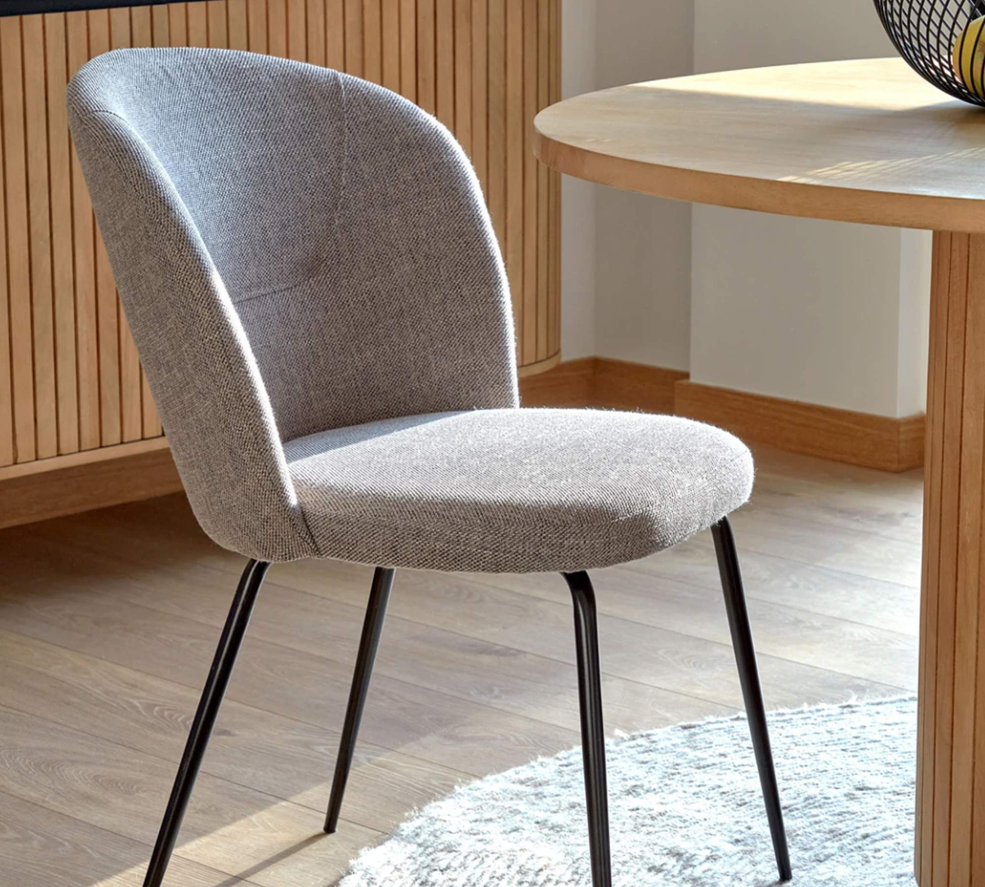 2x Dining chair fabric steel gray