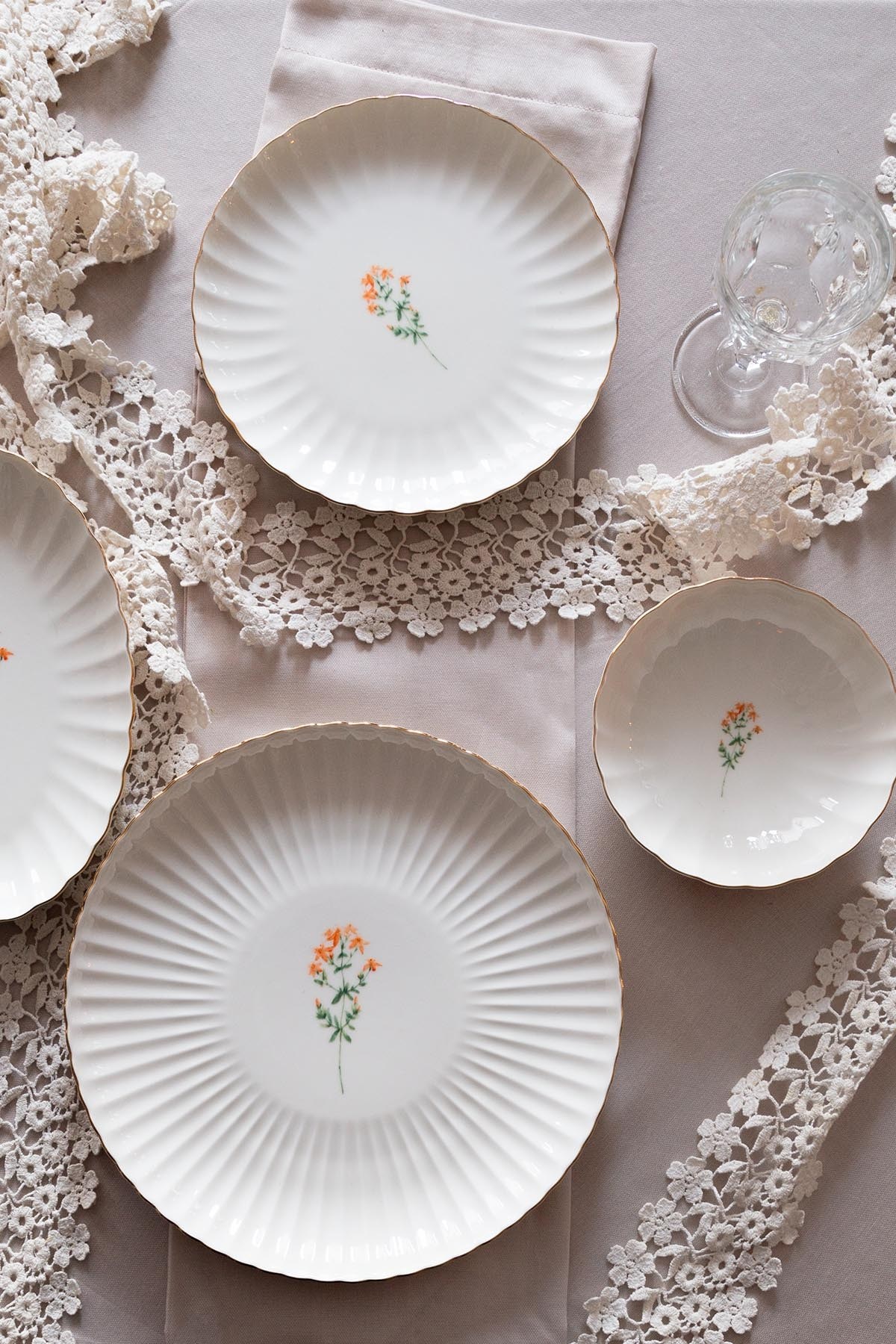 Teller-Set 6-teilig Porzellan Floral